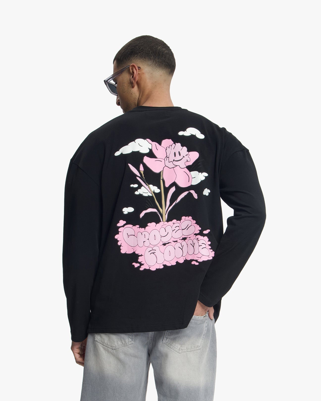 Croyez Fleur Heureuse Longsleeve- Black