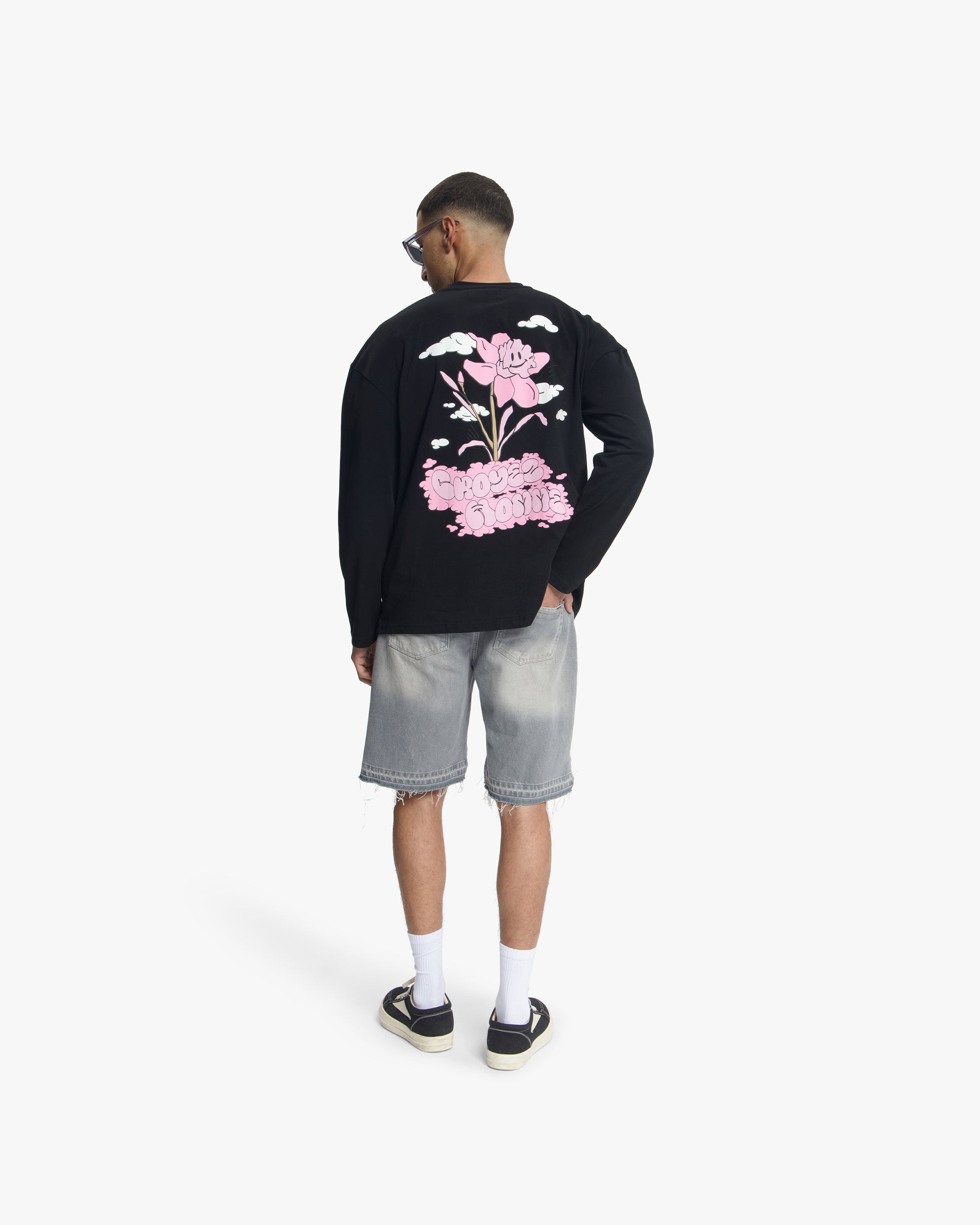 Croyez Fleur Heureuse Longsleeve- Black