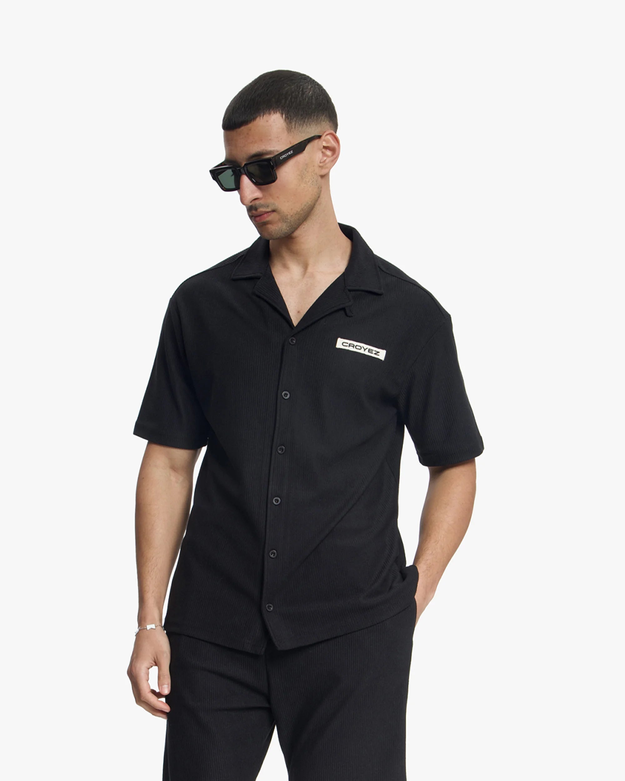 Croyez Plisse Shirt- Black
