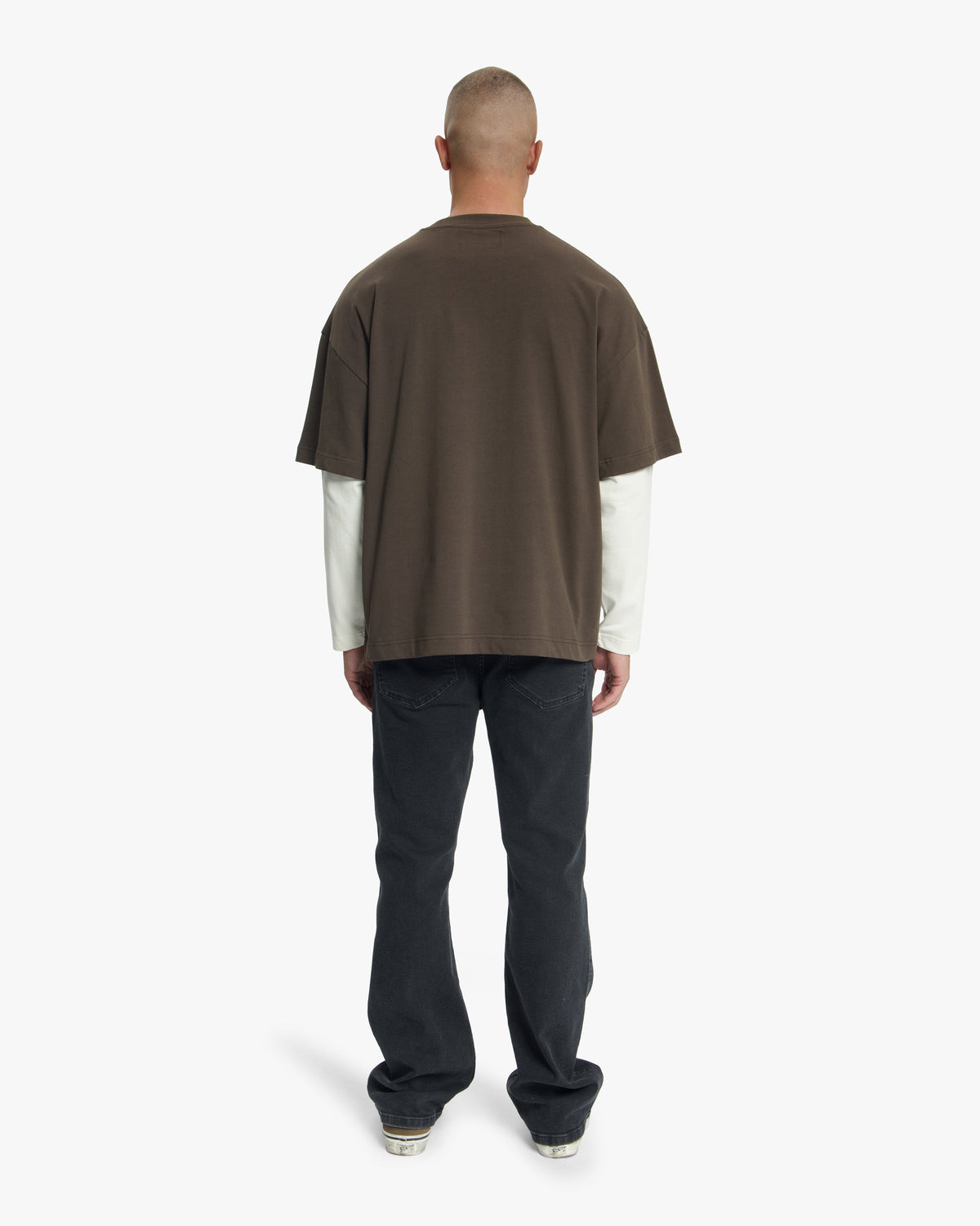 Croyez Showroom Double Sleeve T-Shirt- Brown