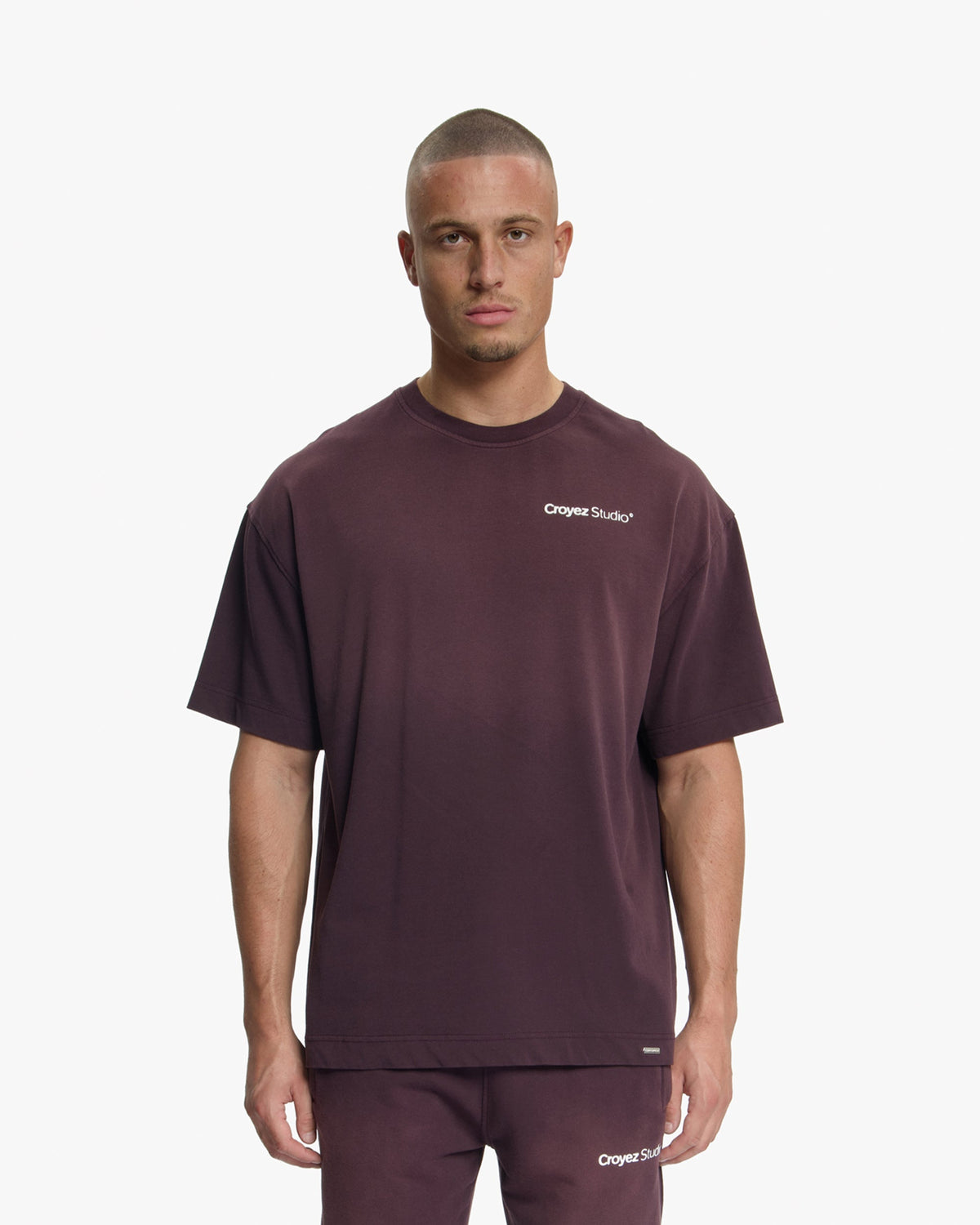 Croyez Studio Faded T-Shirt- Raisin Red