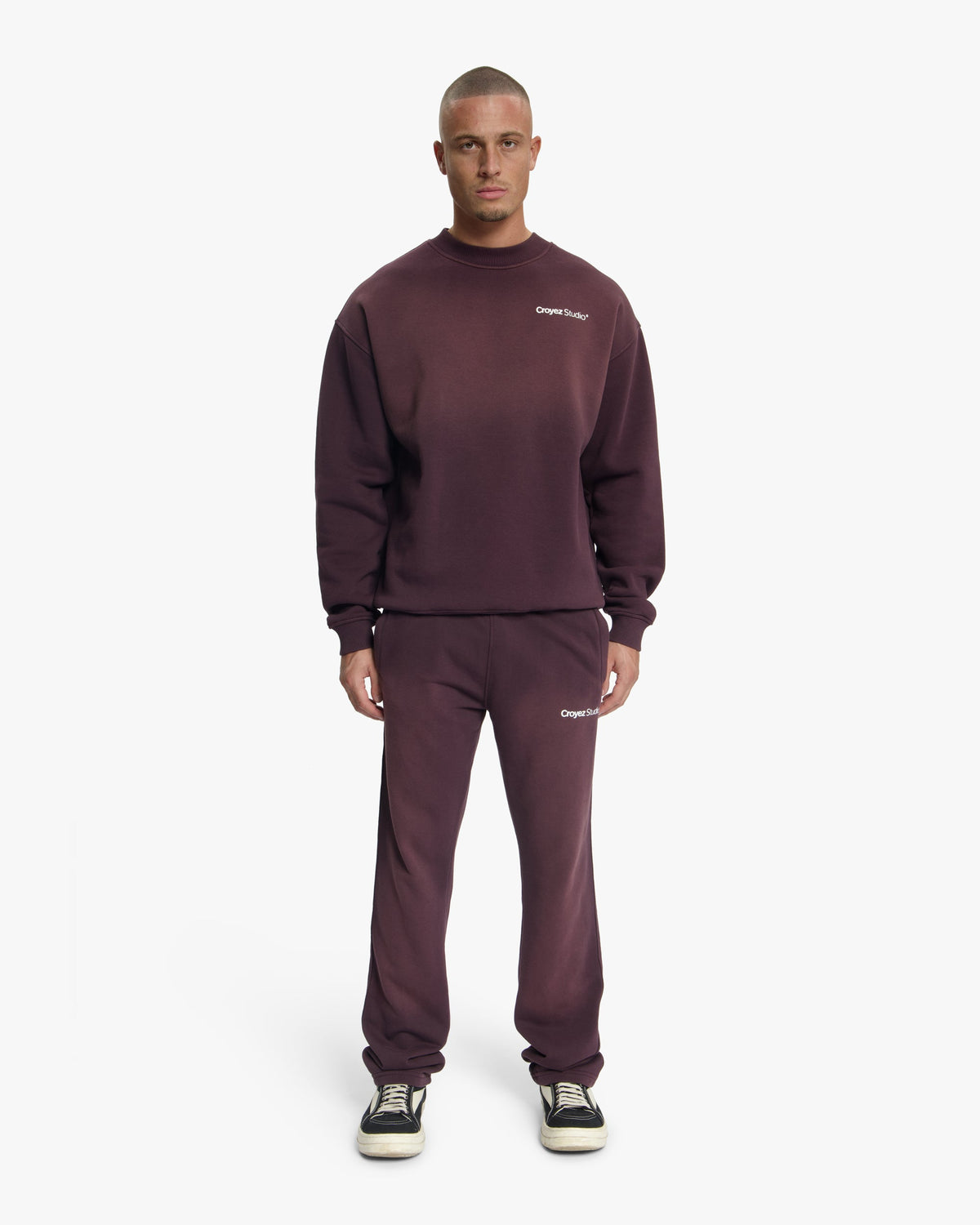 Croyez Studio Faded Sweater- Raisin Red