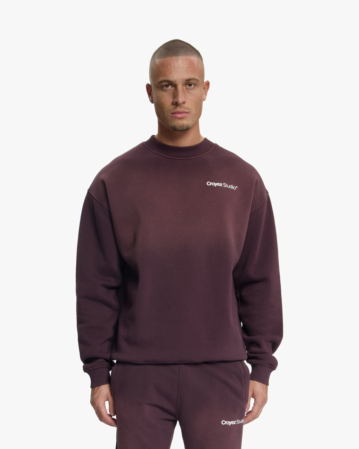 Croyez Studio Faded Sweater- Raisin Red