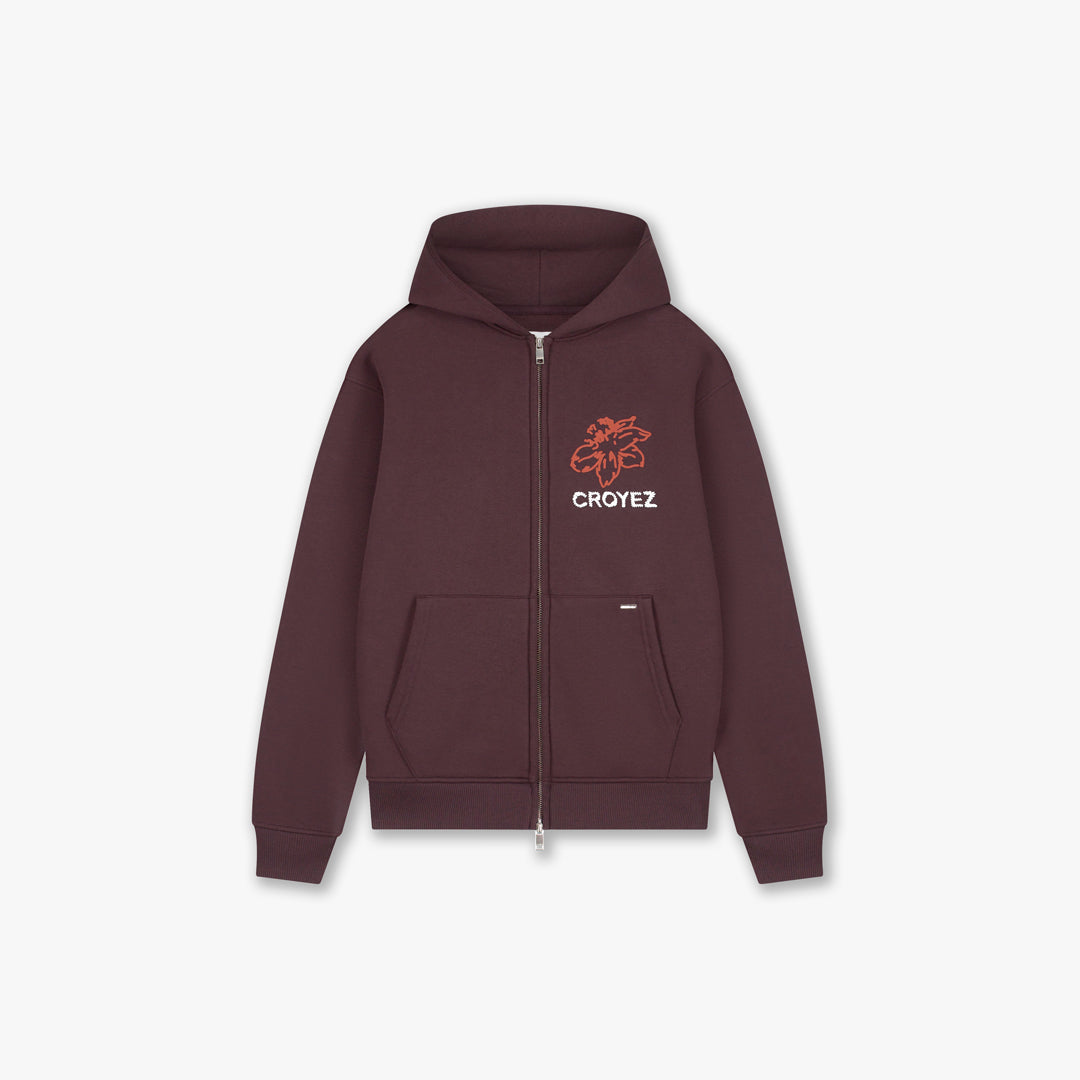 Croyez Gardener Zip Hoodie- Raisin Red