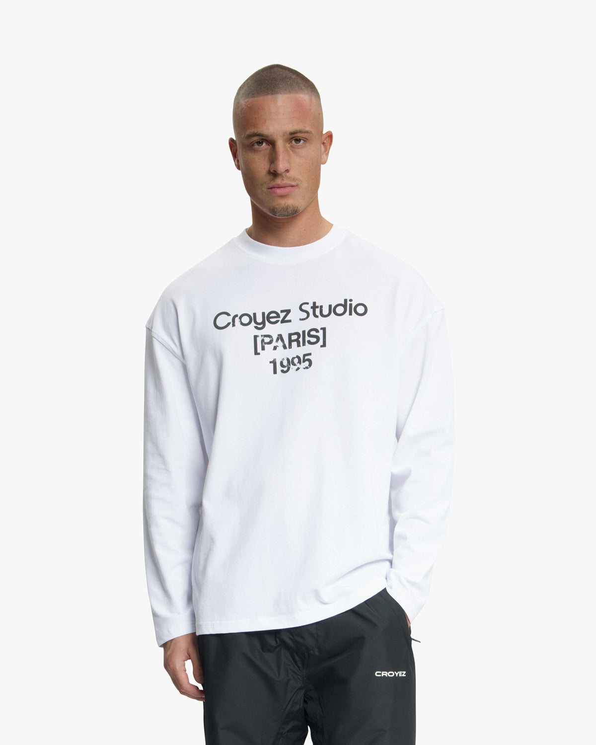 Croyez Studio Damaged Longsleeve T-Shirt- White