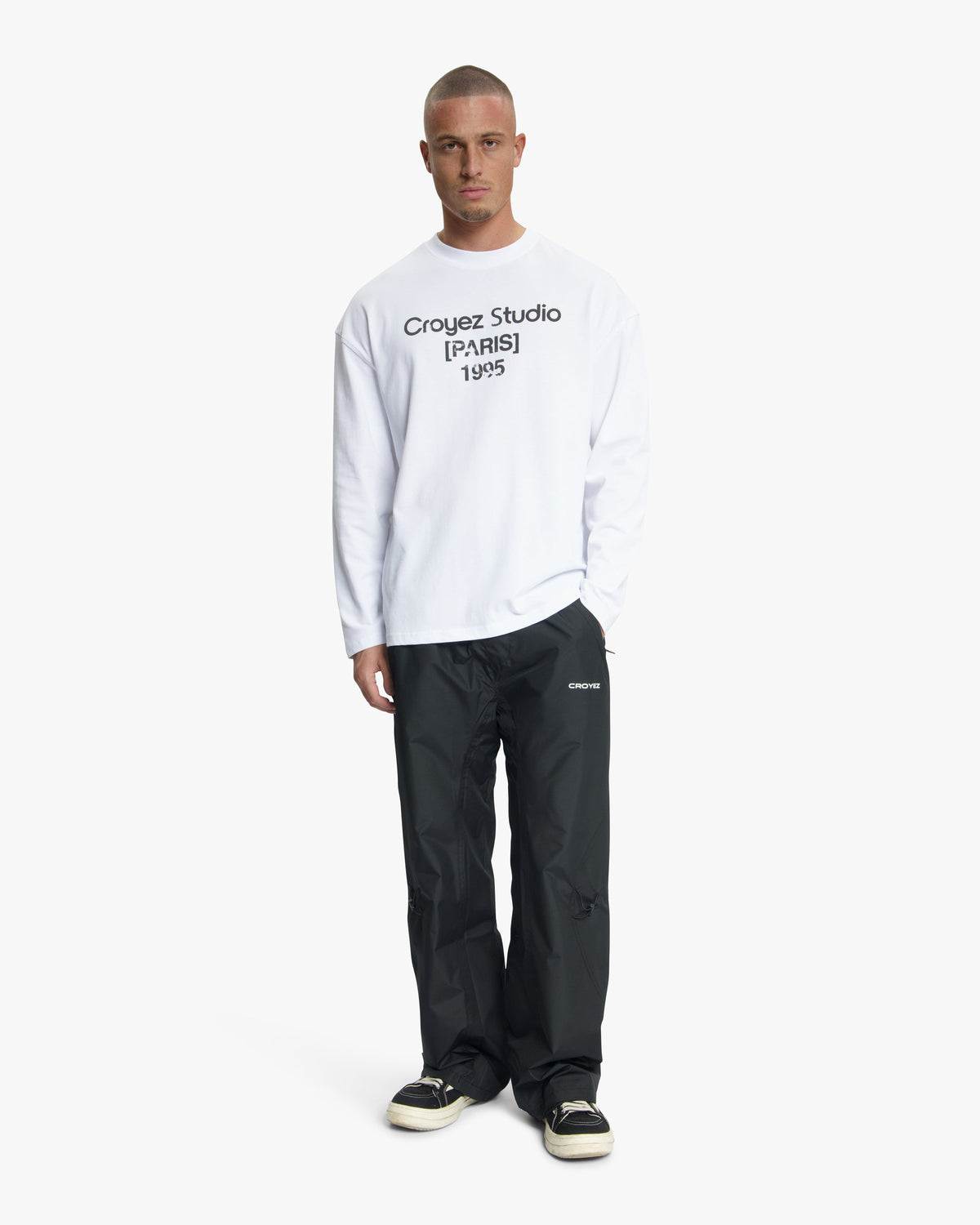 Croyez Studio Damaged Longsleeve T-Shirt- White