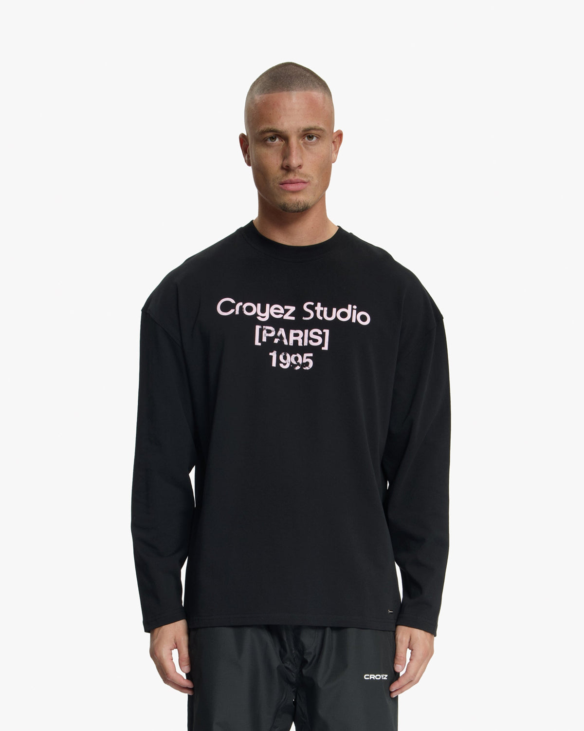 Croyez Studio Damaged Longsleeve T-Shirt- Black