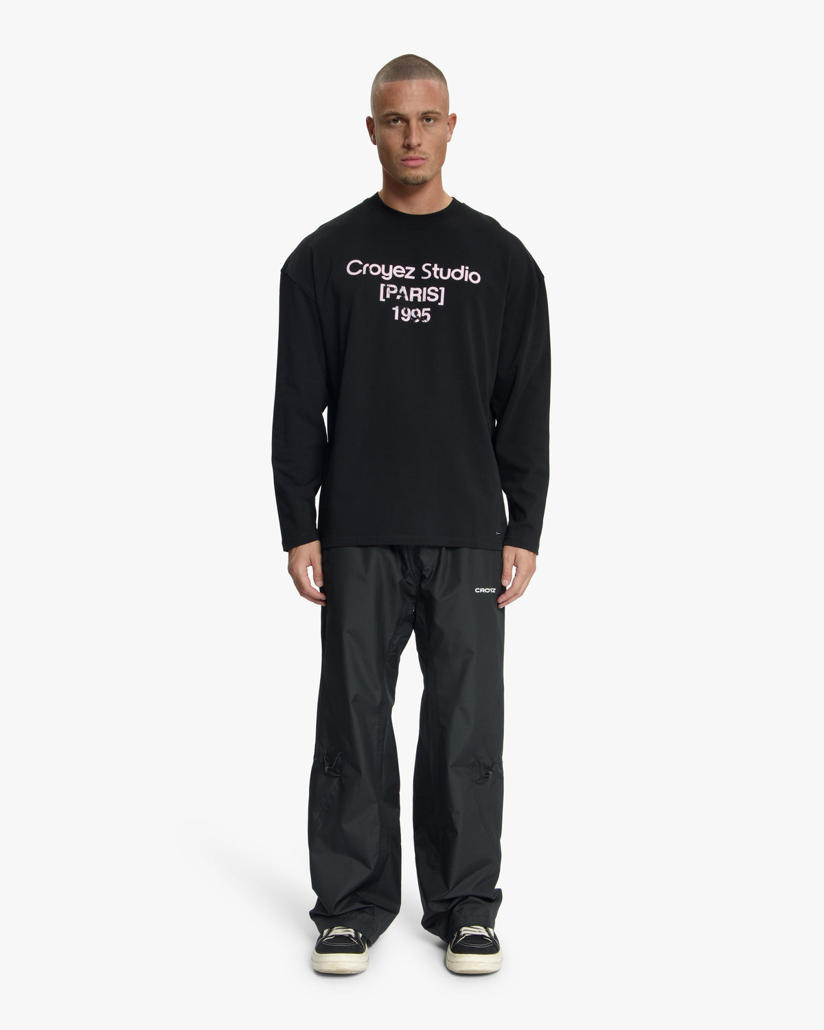 Croyez Studio Damaged Longsleeve T-Shirt- Black