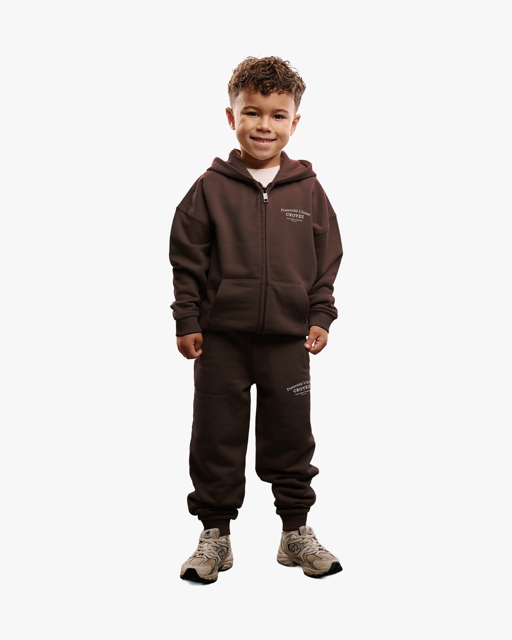 Croyez Mini Fraternite Zip-Hoodie- Brown