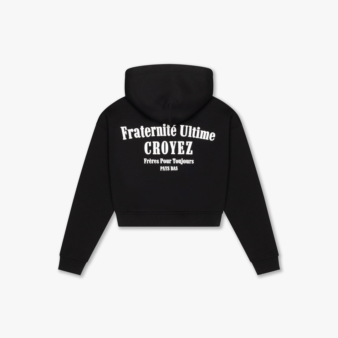 Croyez Women Fraternite Zip Hoodie- Black
