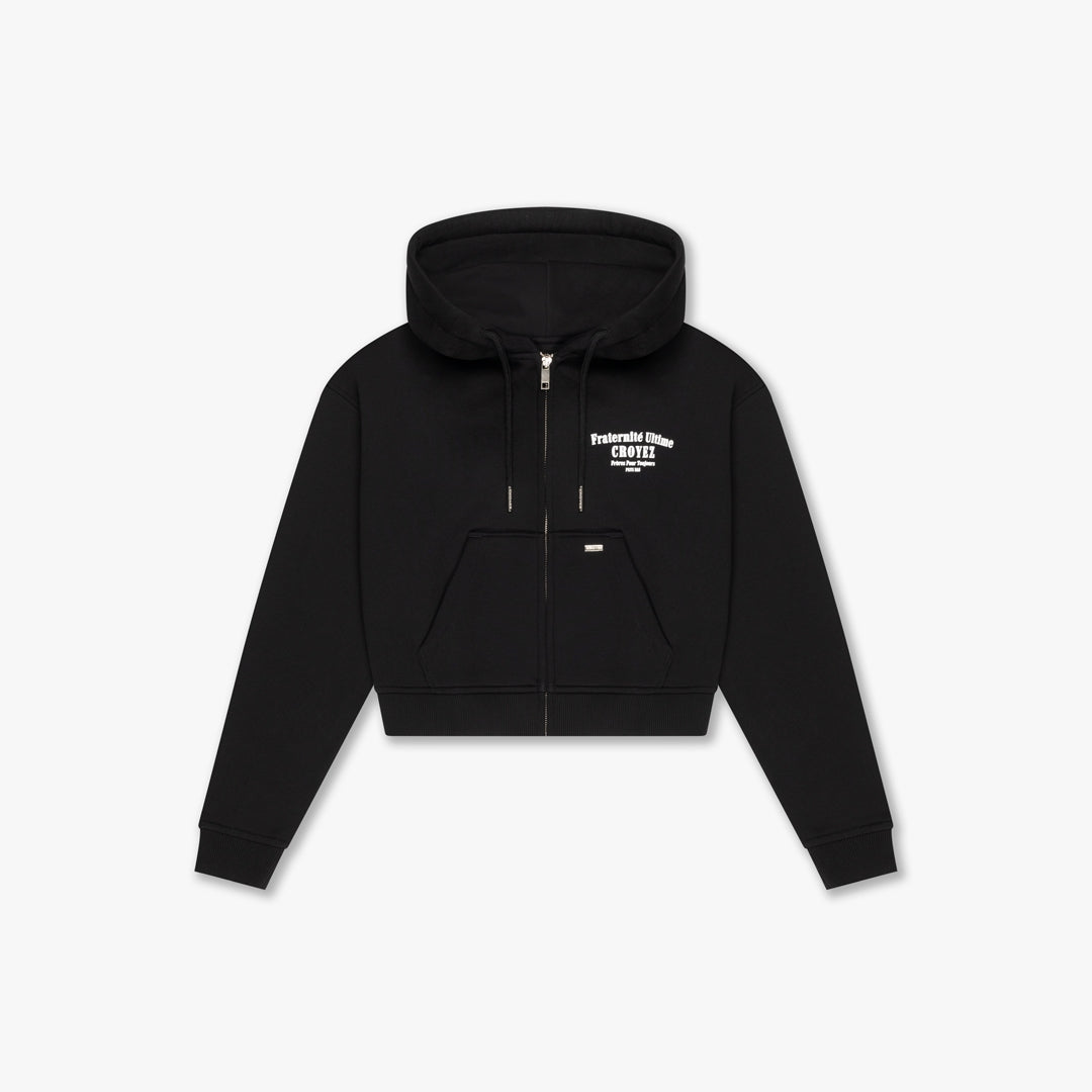 Croyez Women Fraternite Zip Hoodie- Black