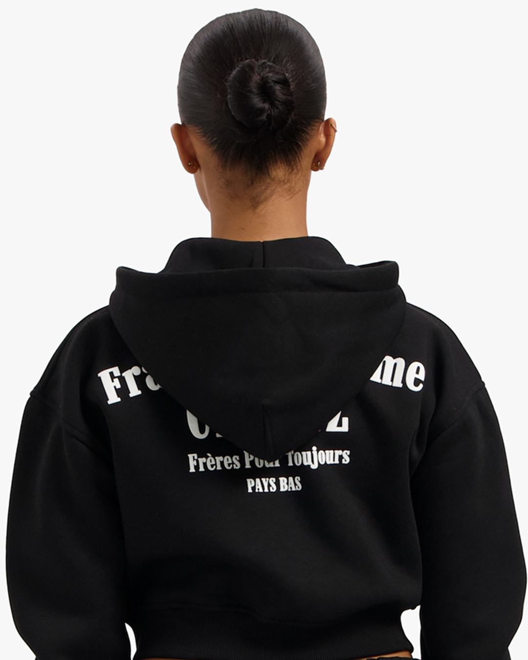 Croyez Women Fraternite Zip Hoodie- Black