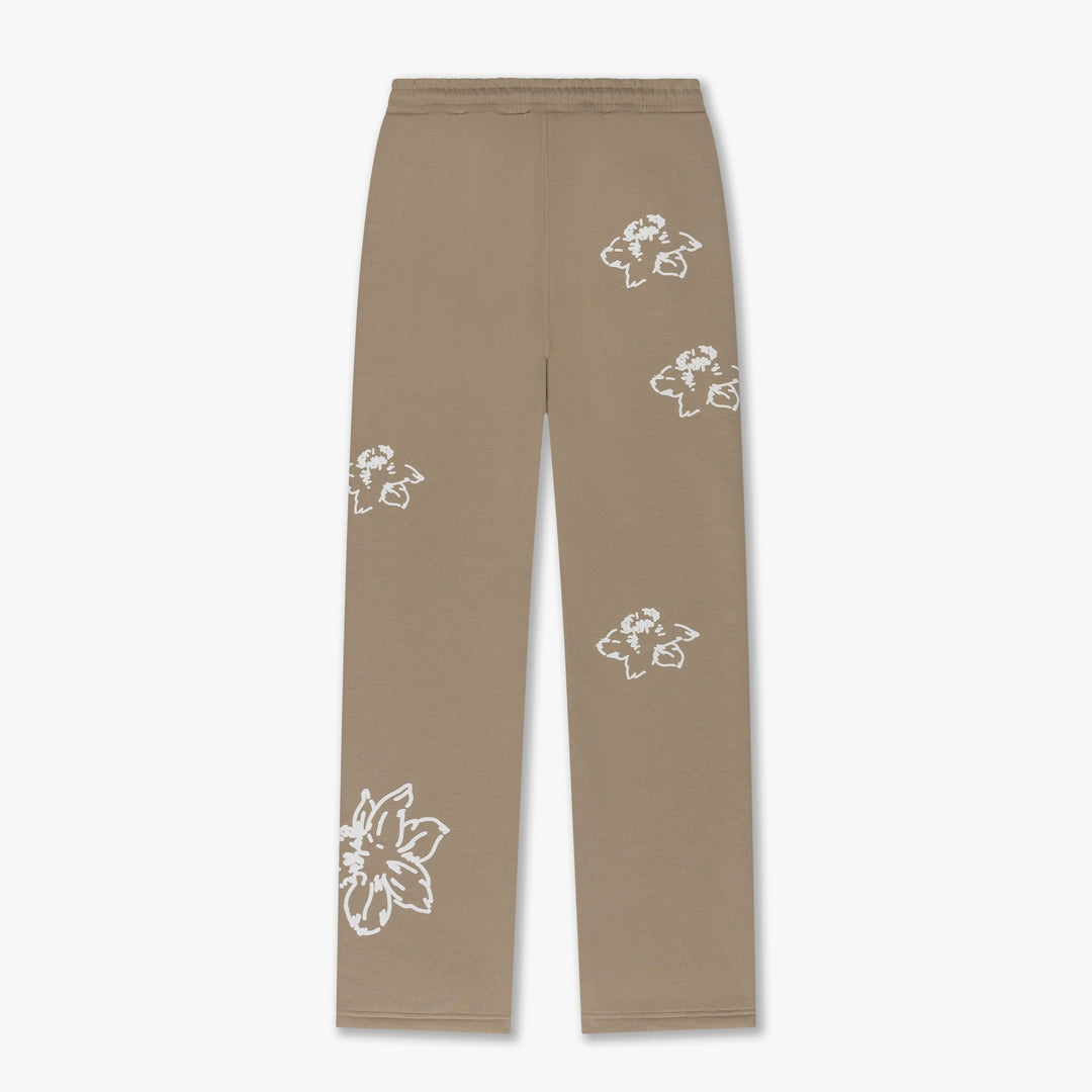 Croyez Women Flower Straight Leg Sweatpants- Sand