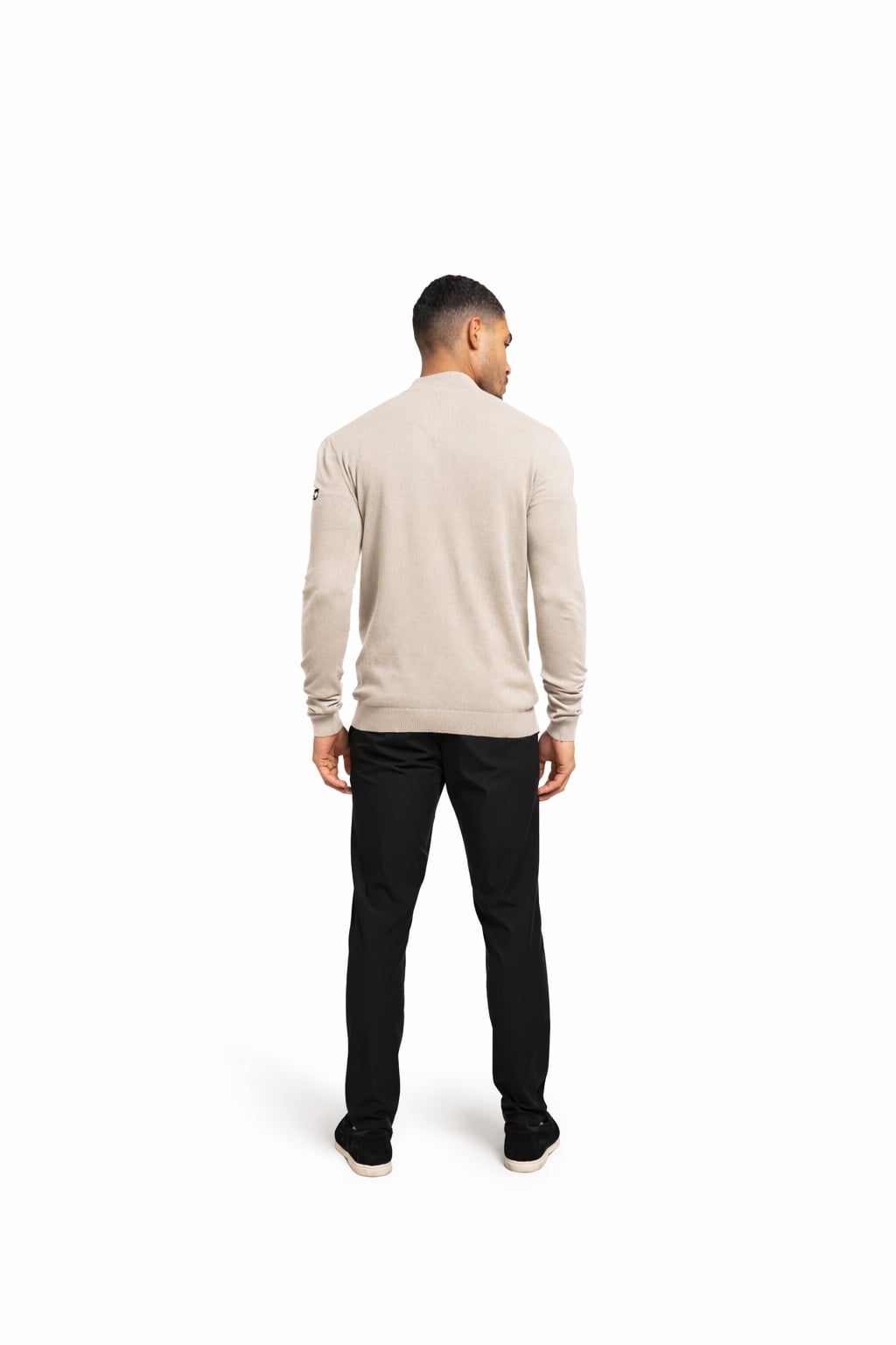 Malelions Knitted Quarter Zip - Light Taupe