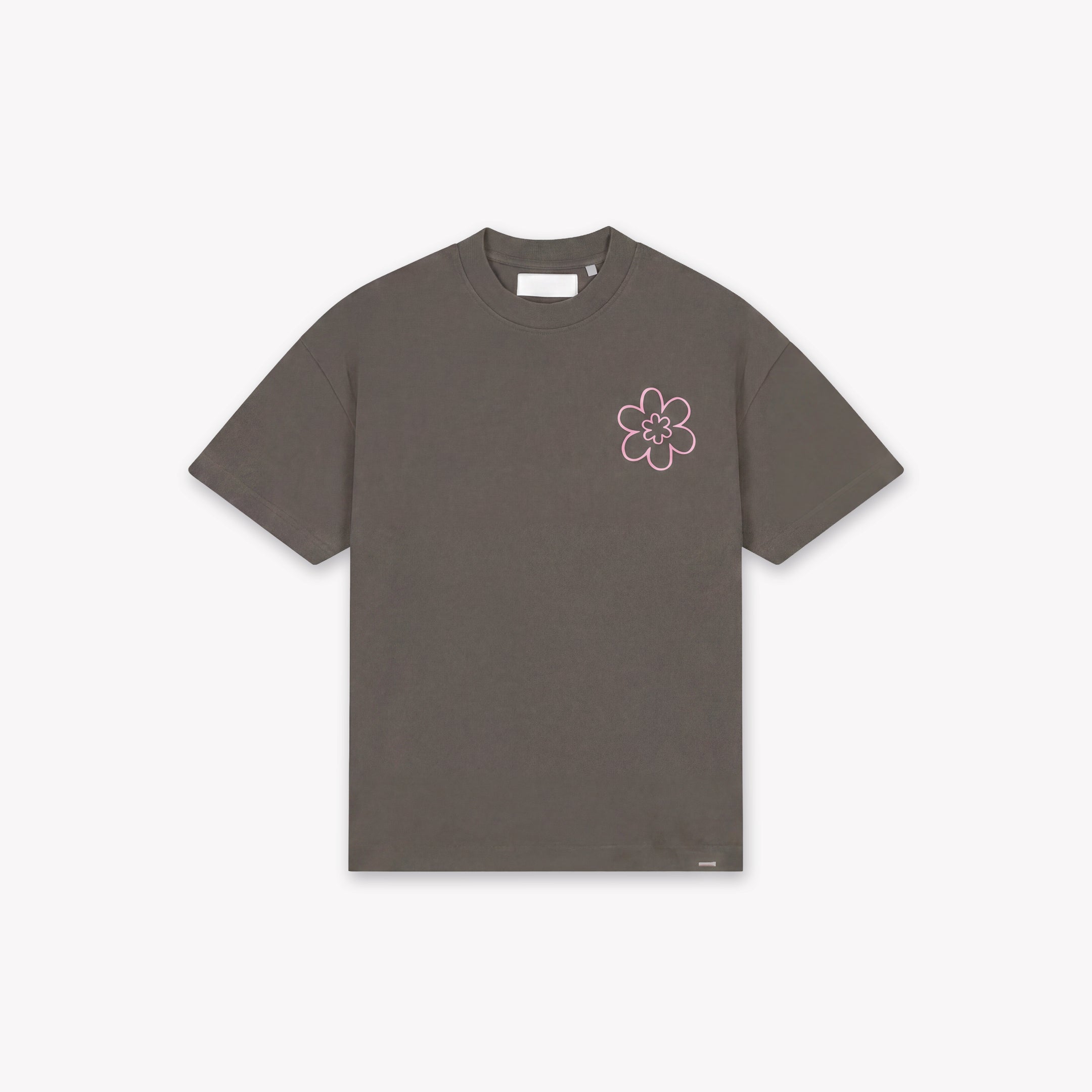 Croyez Contour De La Fleur T-Shirt- Washed Brown