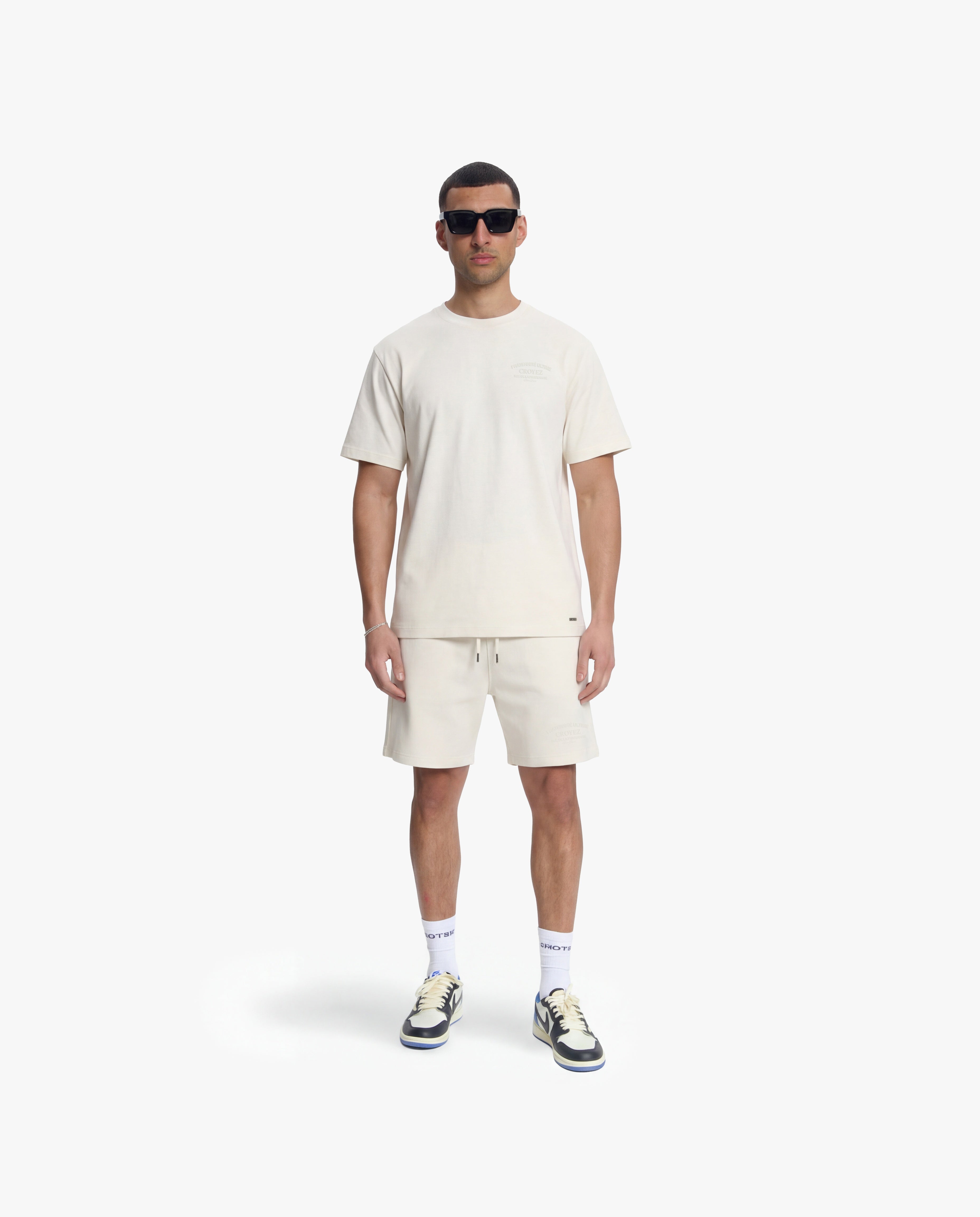 Croyez Original Fraternite Shorts- Off-White