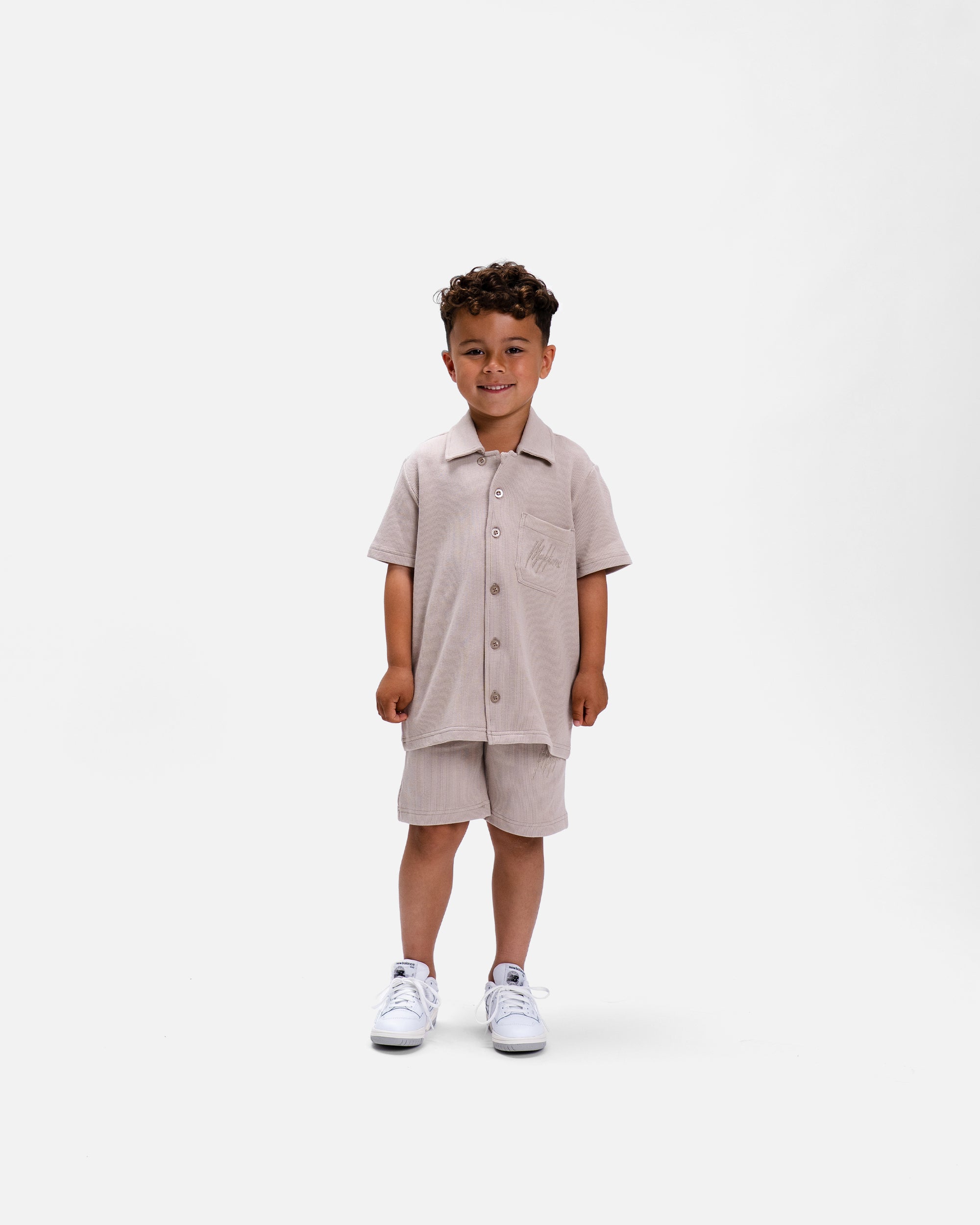 Malelions Junior Waffle Short- Taupe