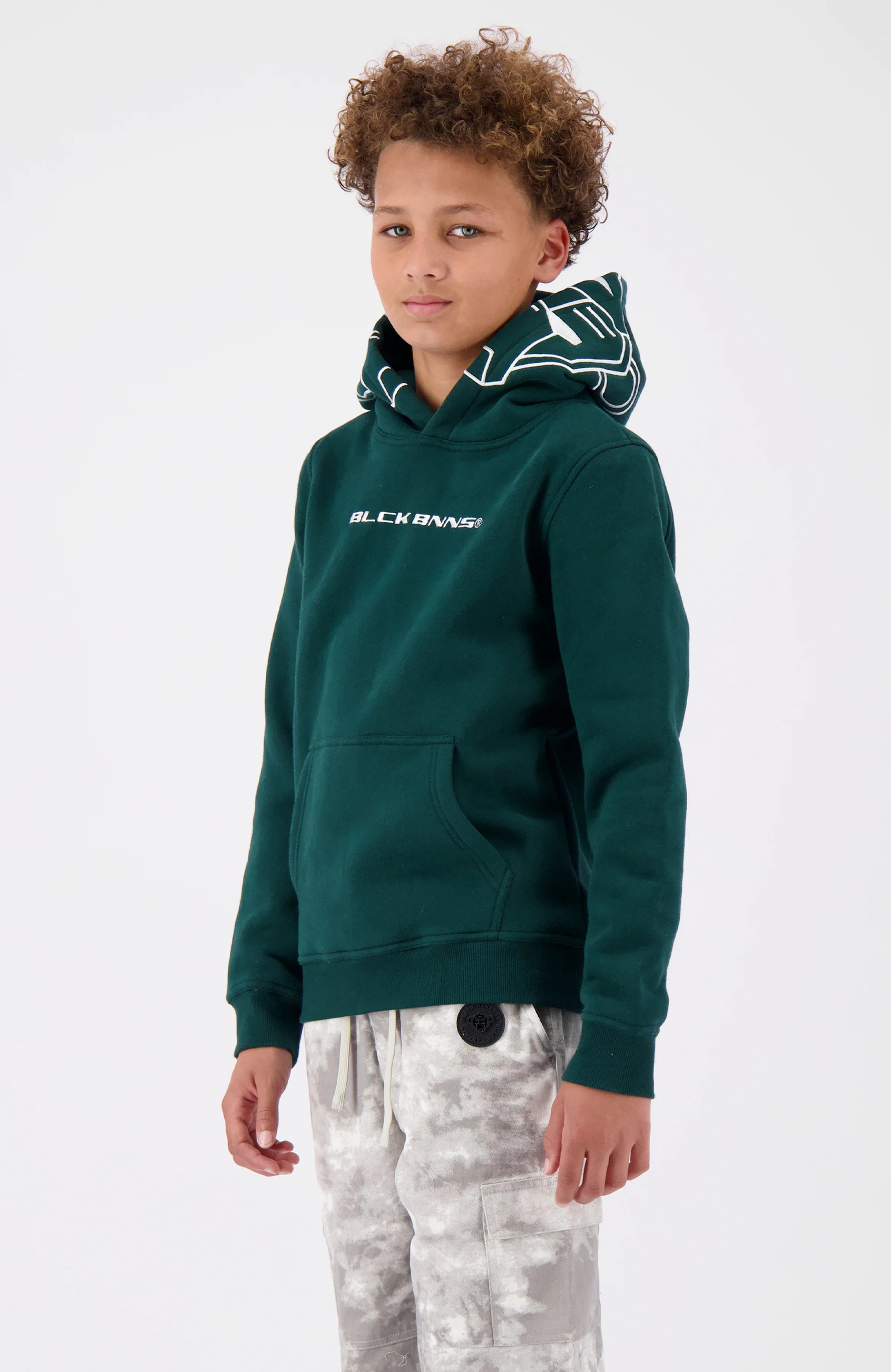 Black Bananas Junior Incognito Hoodie- Pine Green