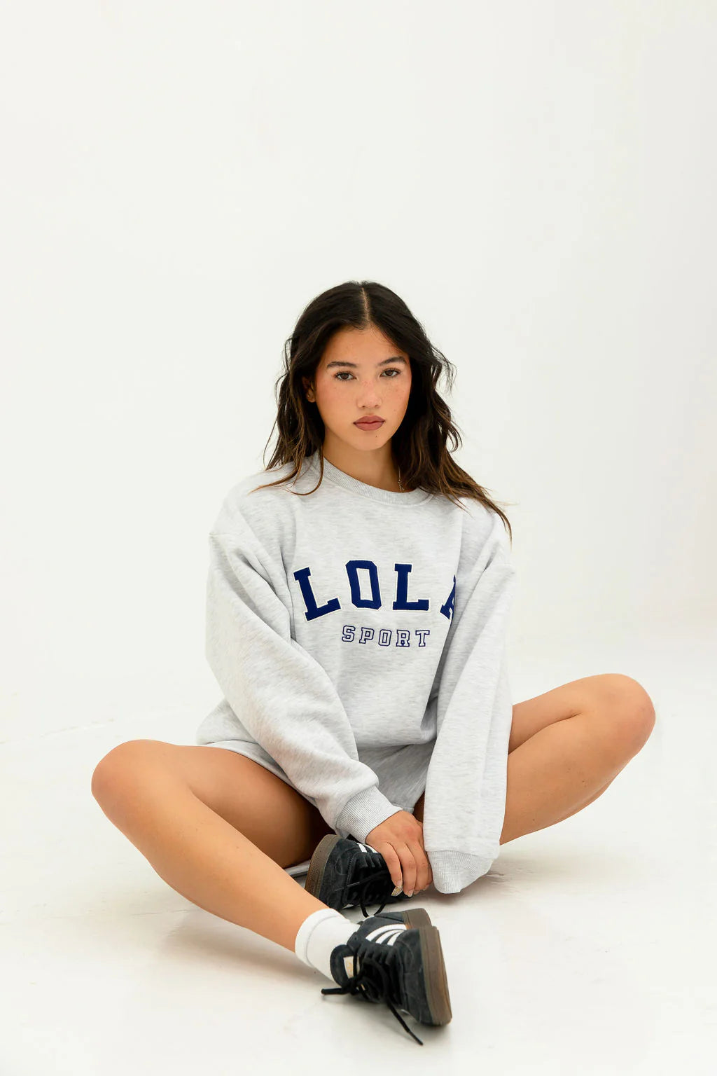 The Lola Club Milla Light Grey Melange Sweater