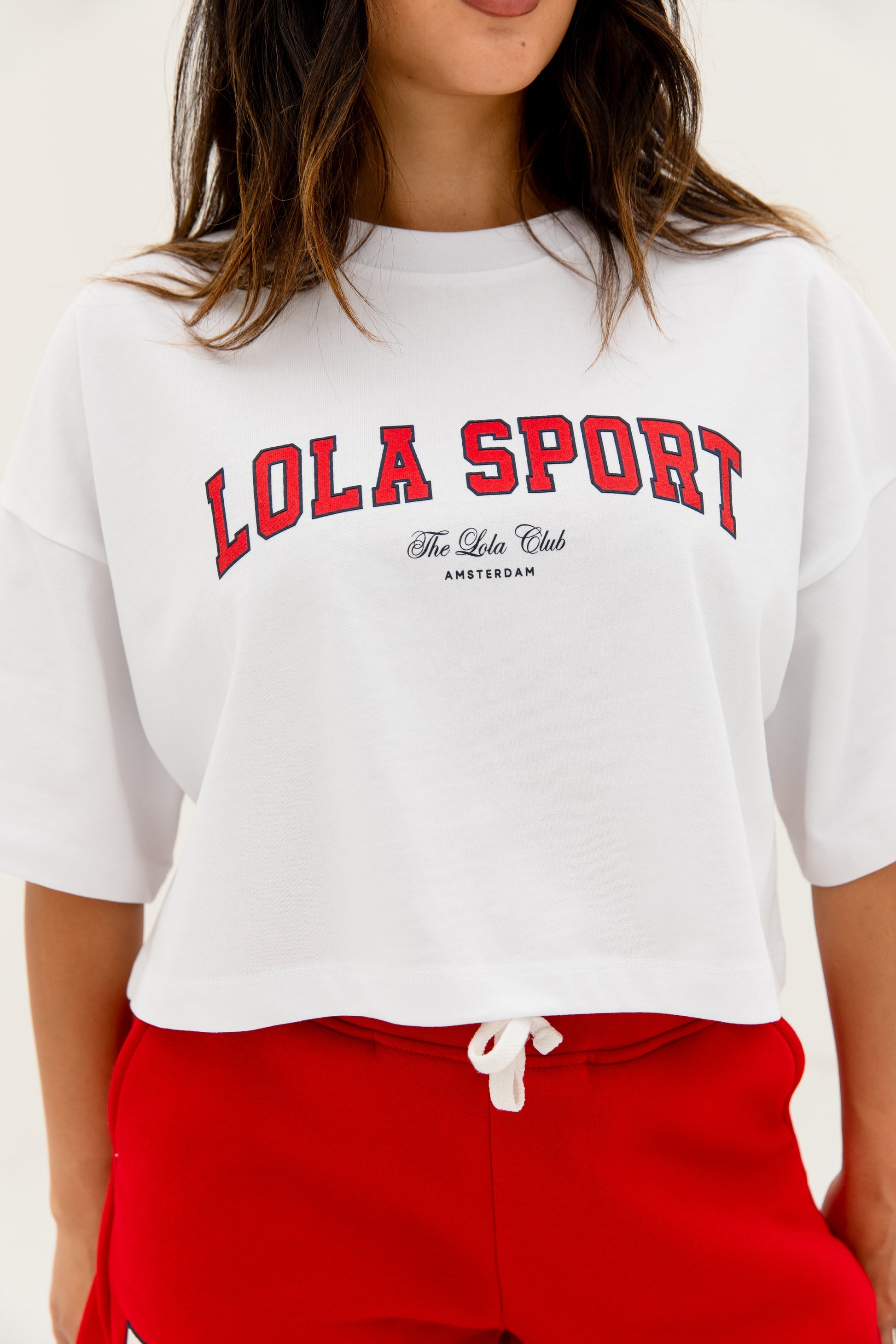 The Lola Club Kailey Tee- White/Red