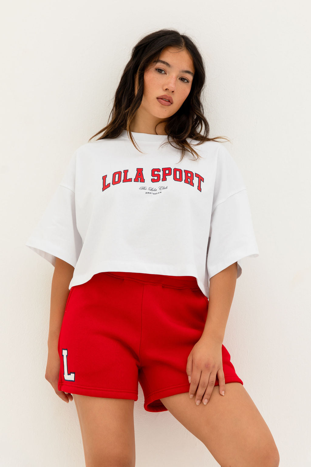 The Lola Club Kailey Tee- White/Red