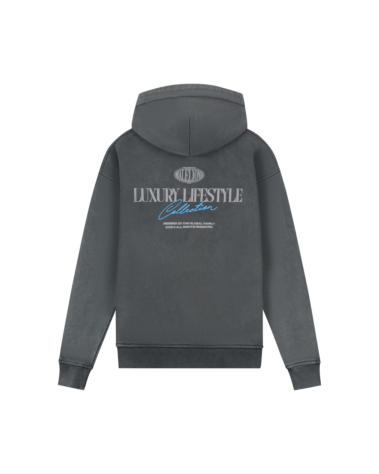 Malelions Junior Relaxed Lifestyle Zip Hoodie -Acid Wash