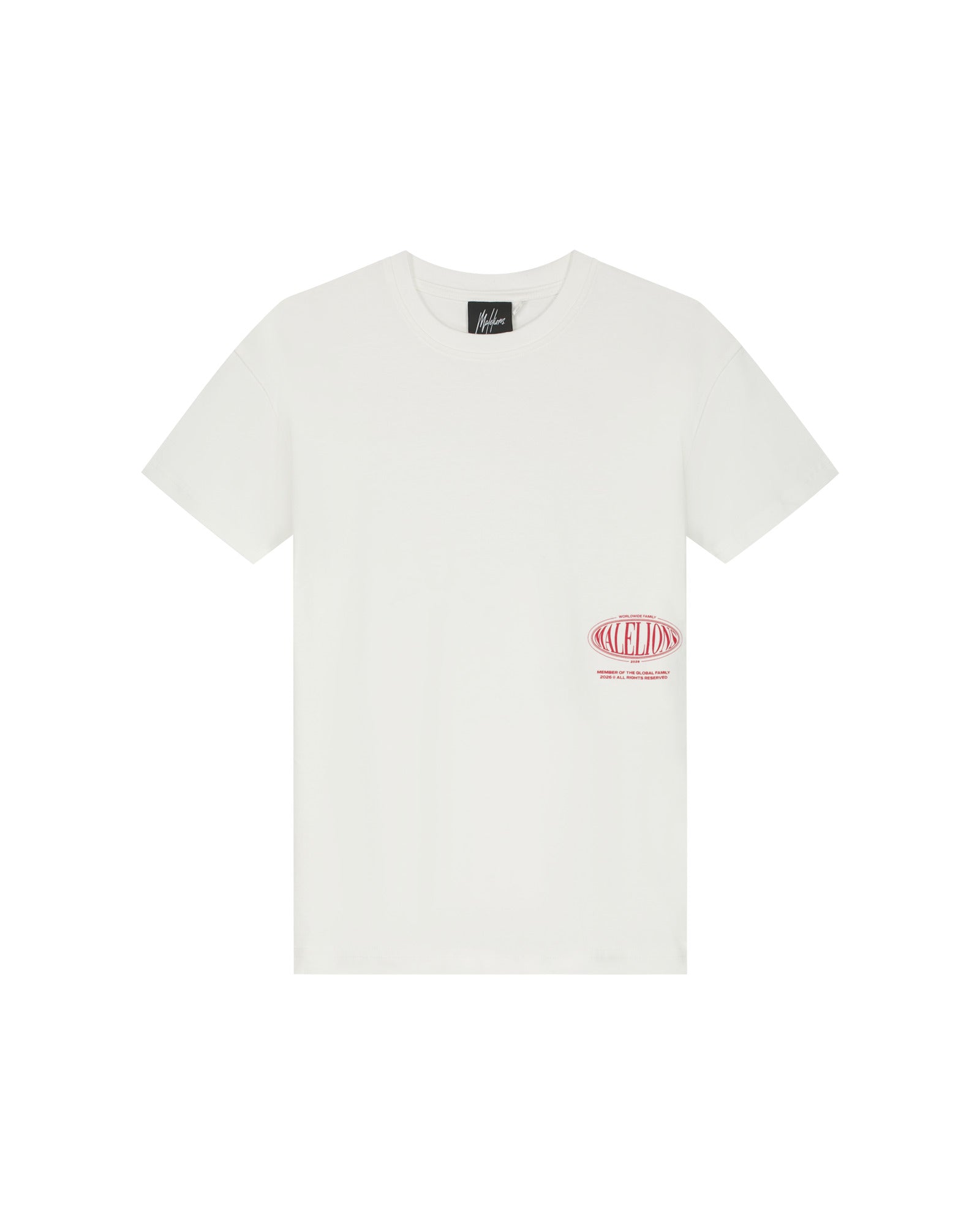 Malelions Junior Relaxed White Heron T-Shirt - Off-White/Red