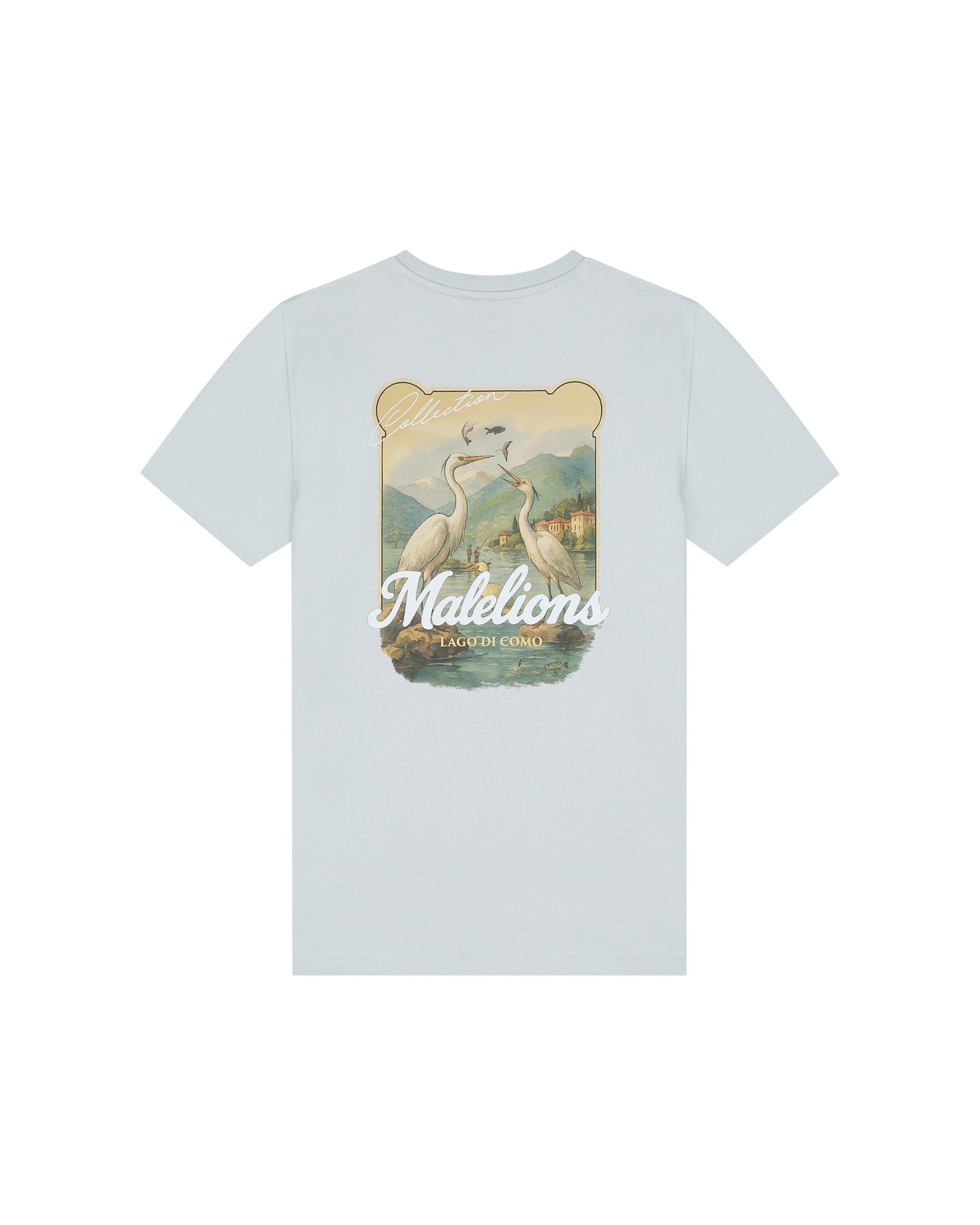 Malelions Junior Relaxed White Heron T-Shirt - Ocean Grey