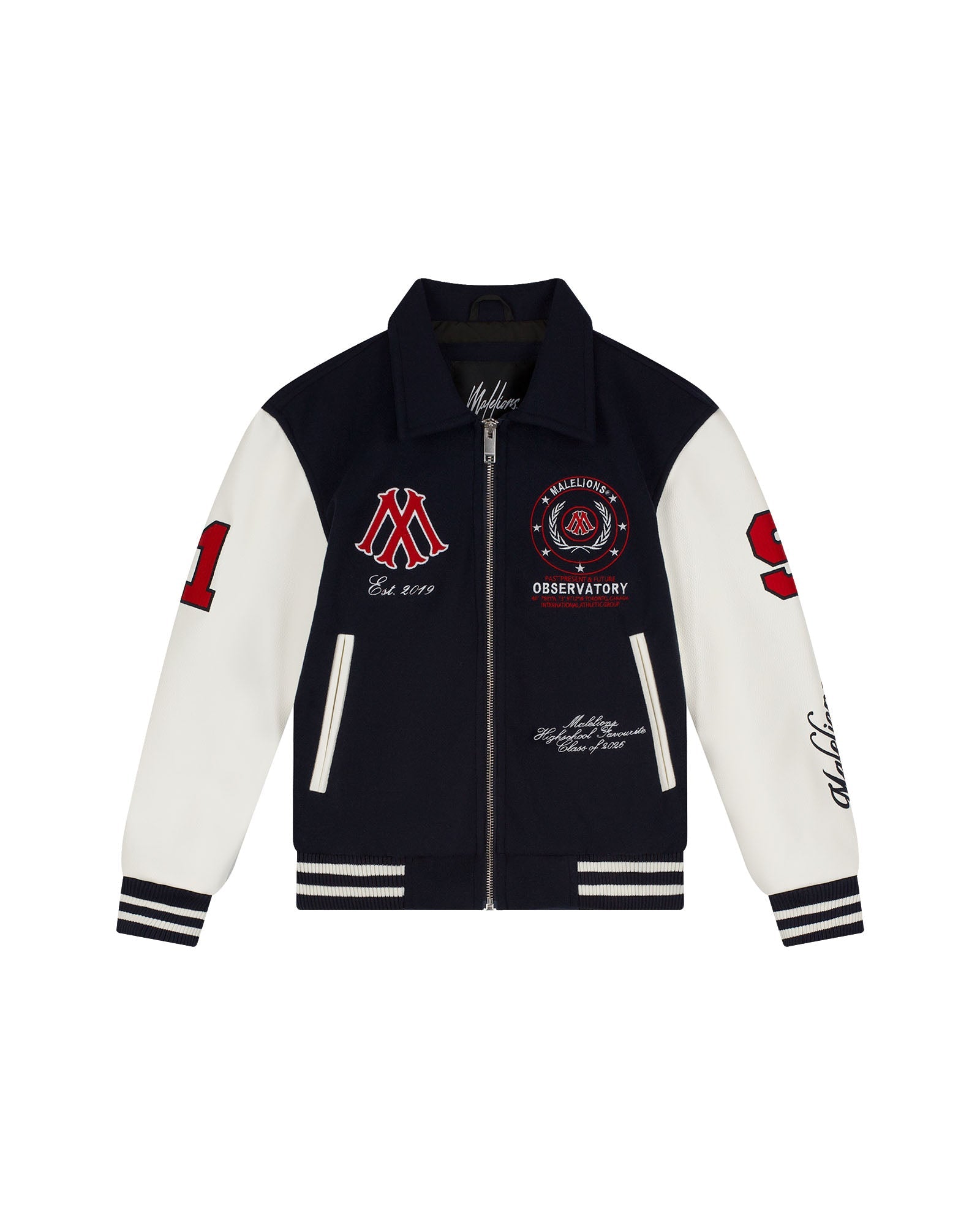 Malelions Junior Baseball Varsity Jacket - Navy