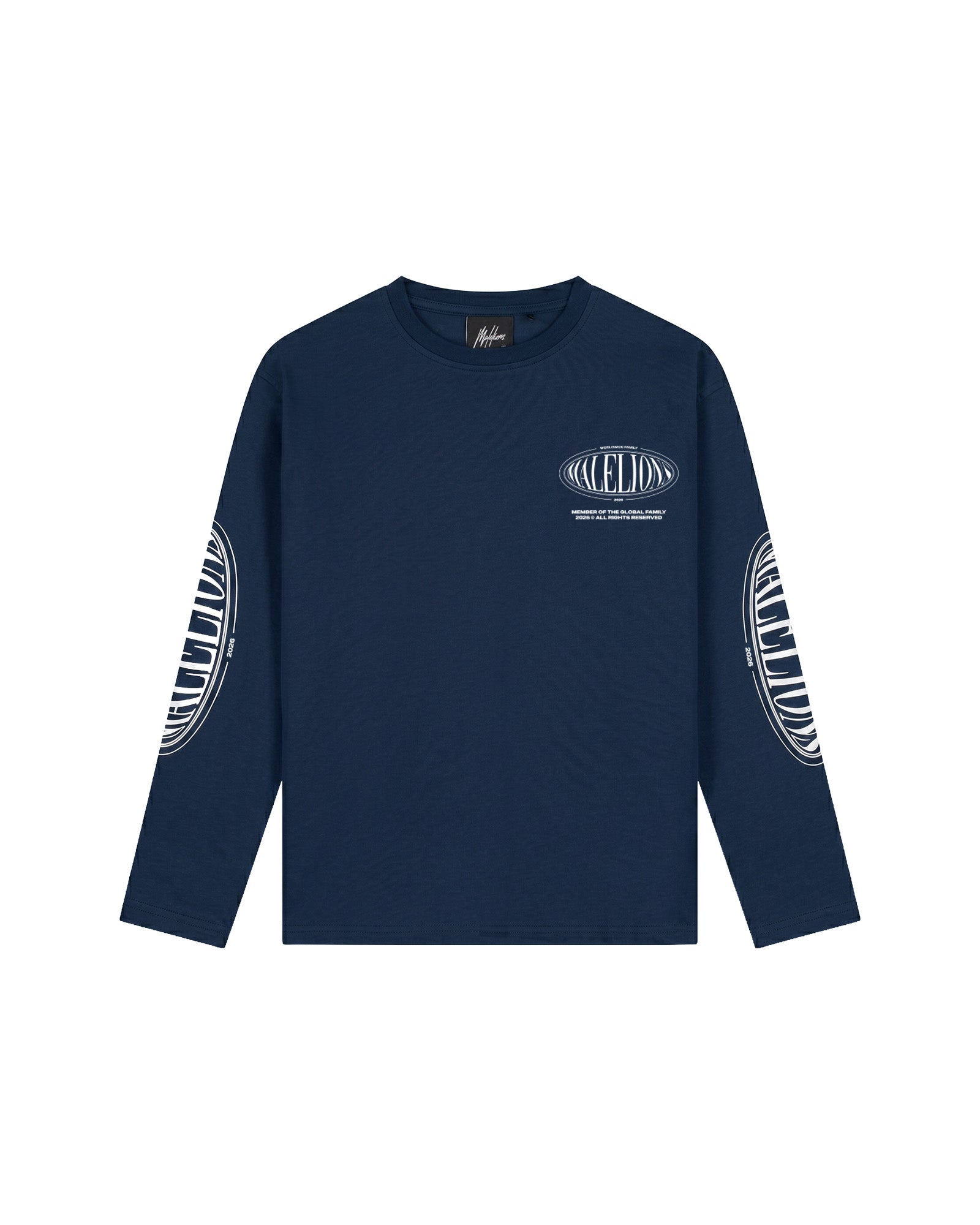 Malelions Junior Relaxed Lifestyle Longsleeve T-Shirt - Navy