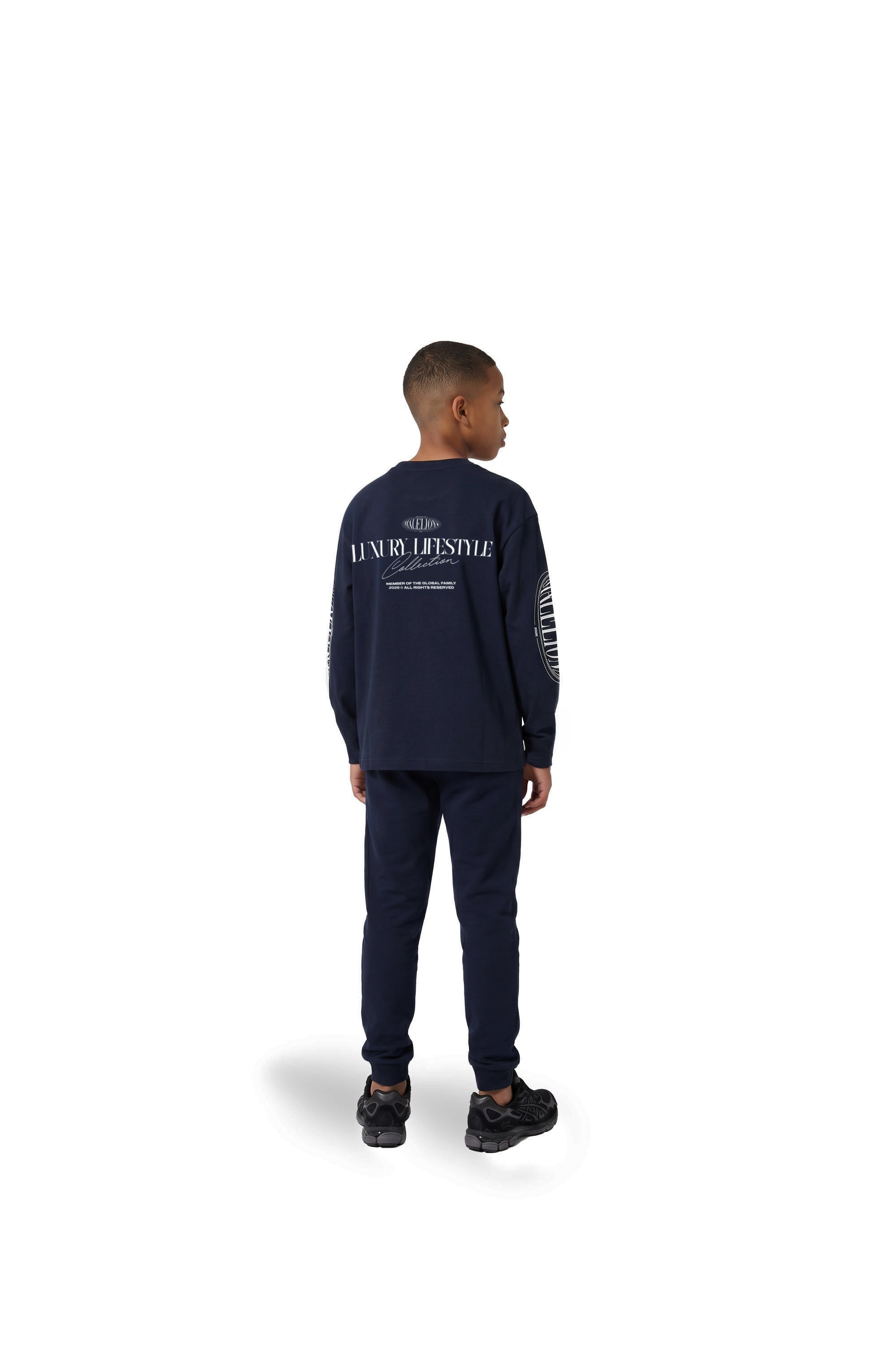Malelions Junior Relaxed Lifestyle Longsleeve T-Shirt - Navy
