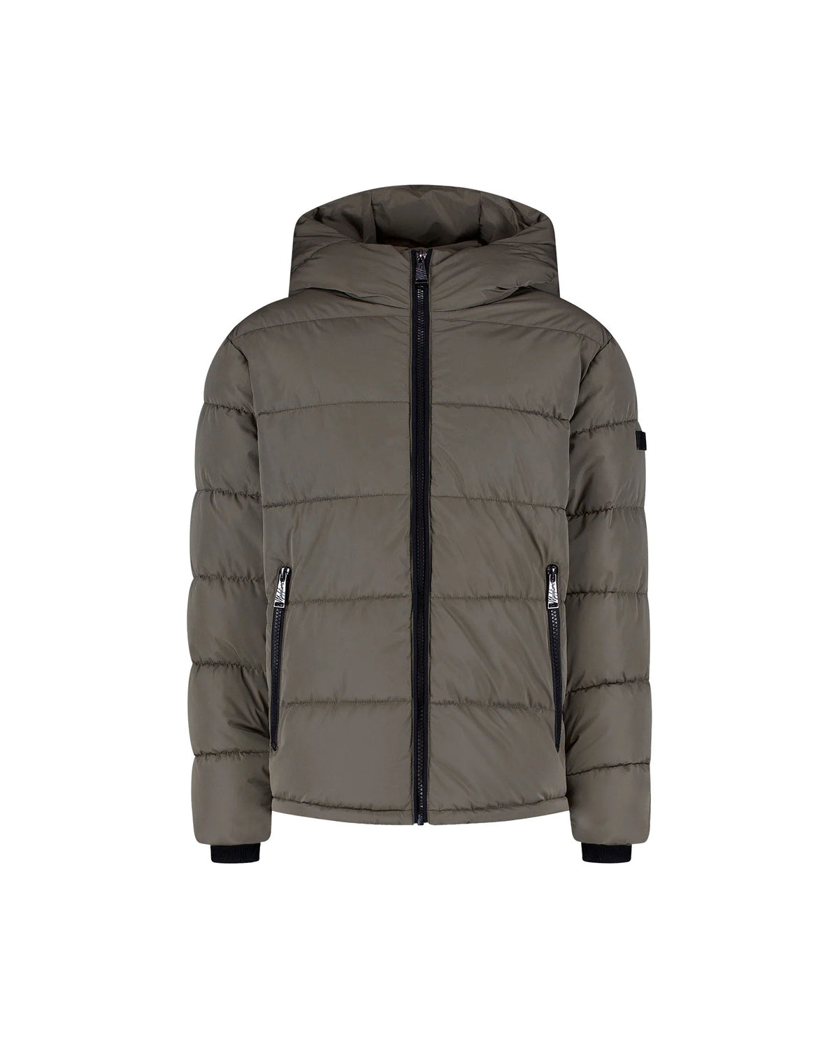 Malelions Junior Hooded Puffer Jacket - Dark Taupe