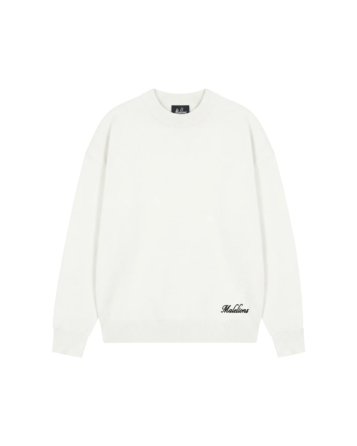 Malelions Junior Knitted Script Sweater - Off-White