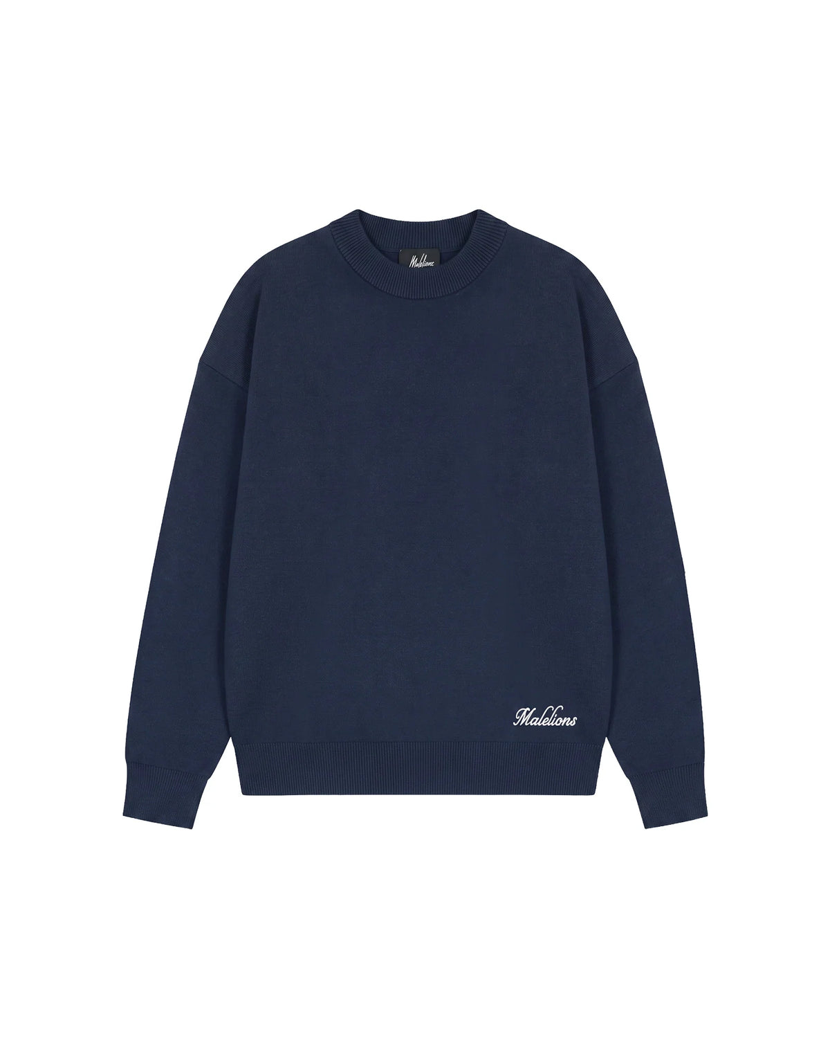 Malelions Junior Knitted Script Sweater - Navy