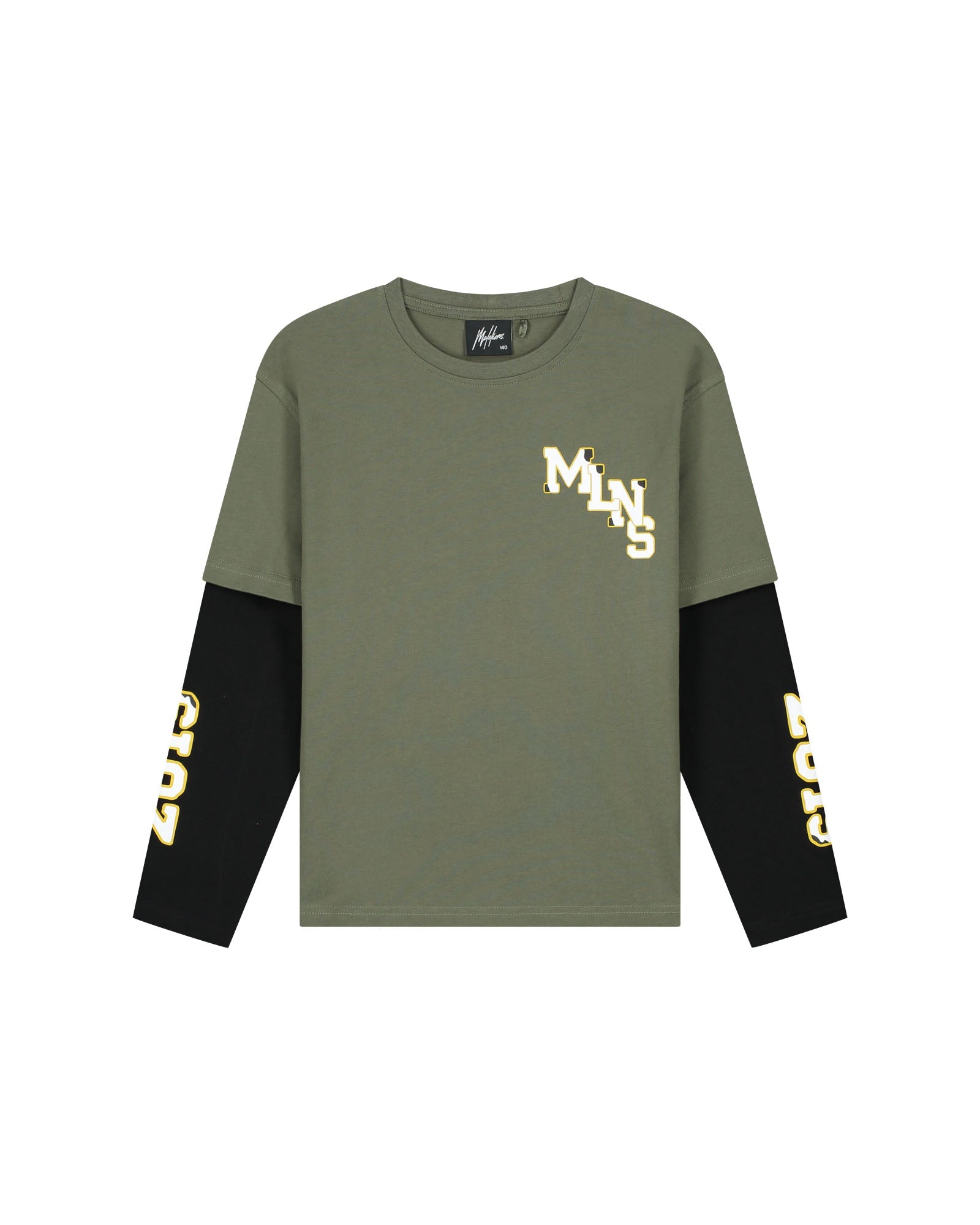 Malelions Junior College Double Layered Longsleeve T-Shirt - Dark Olive