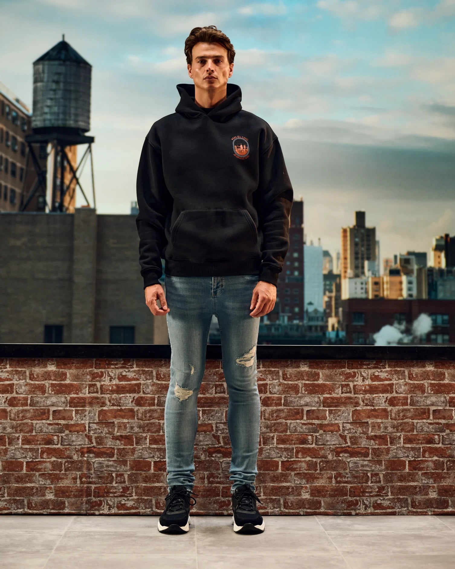 Malelions Skyline Hoodie- Black/Orange