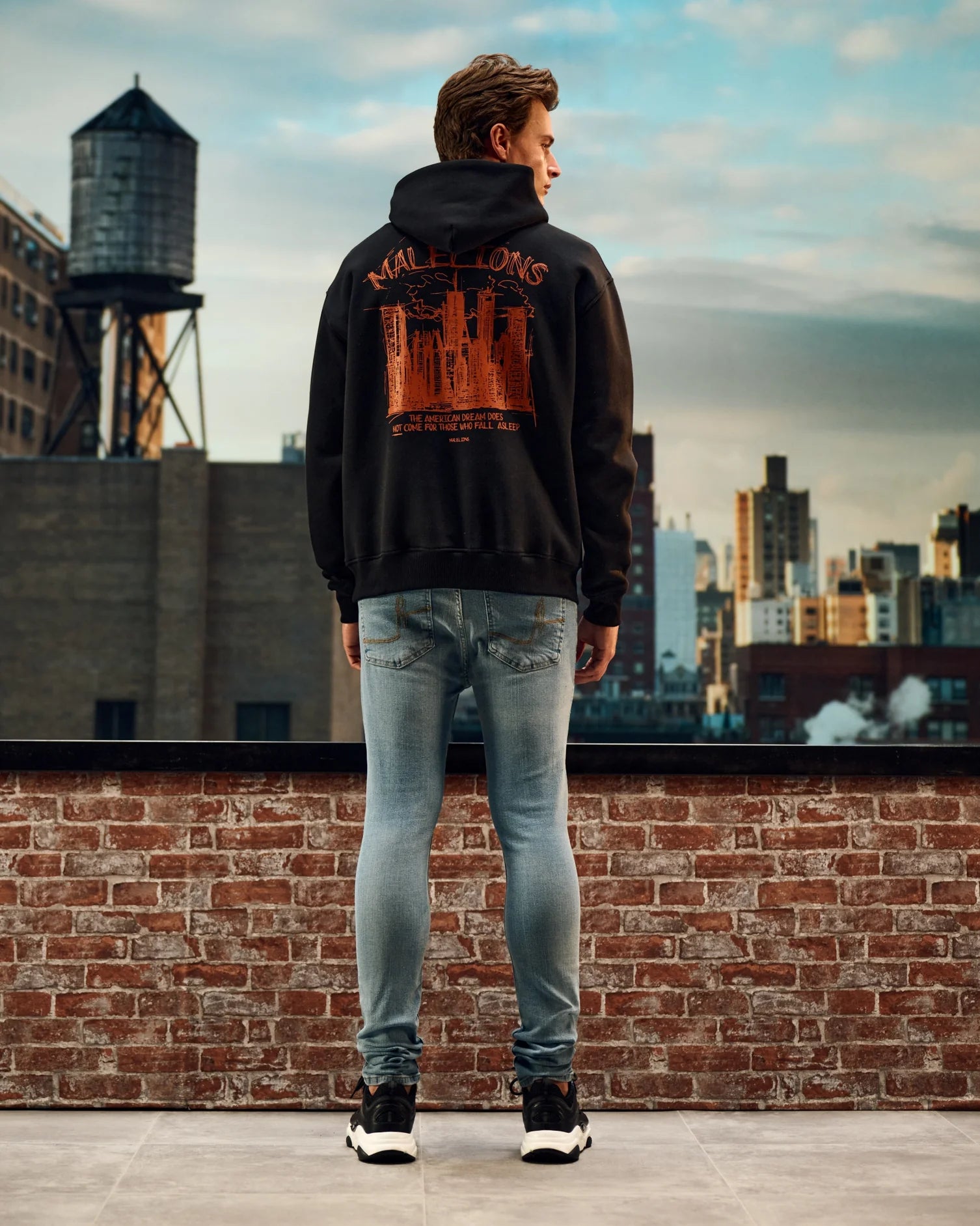 Malelions Skyline Hoodie- Black/Orange