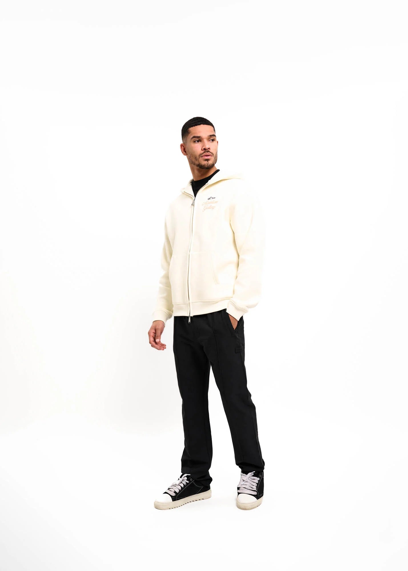 Malelions Gallery Zip Hoodie - Off White