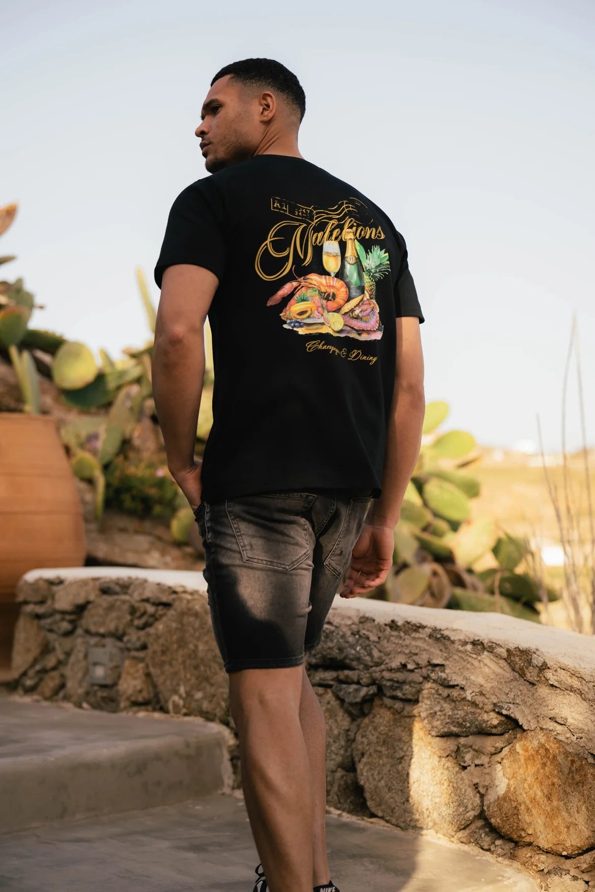Malelions Champagne T-Shirt- Black