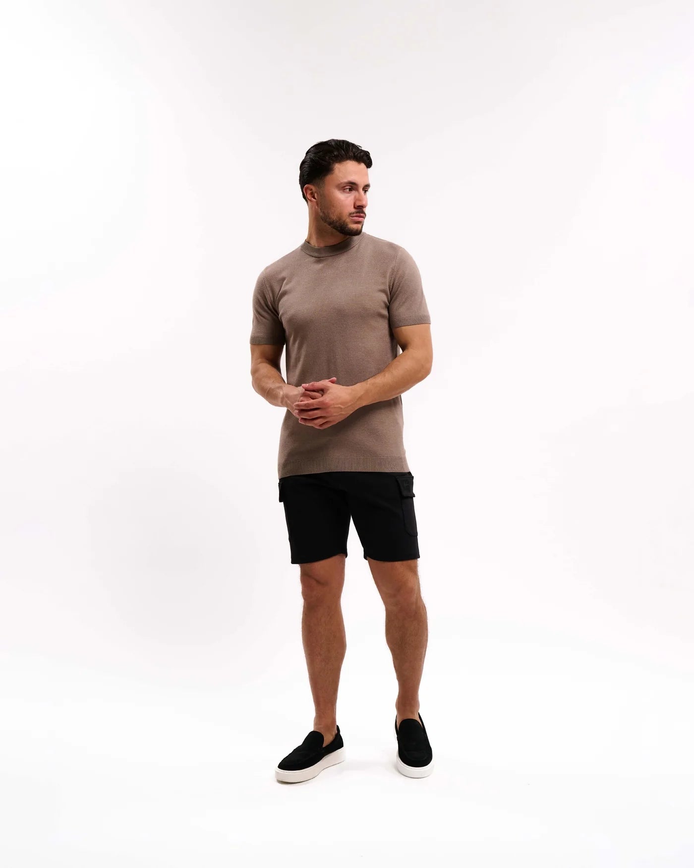 Malelions Knitted T-Shirt- Taupe