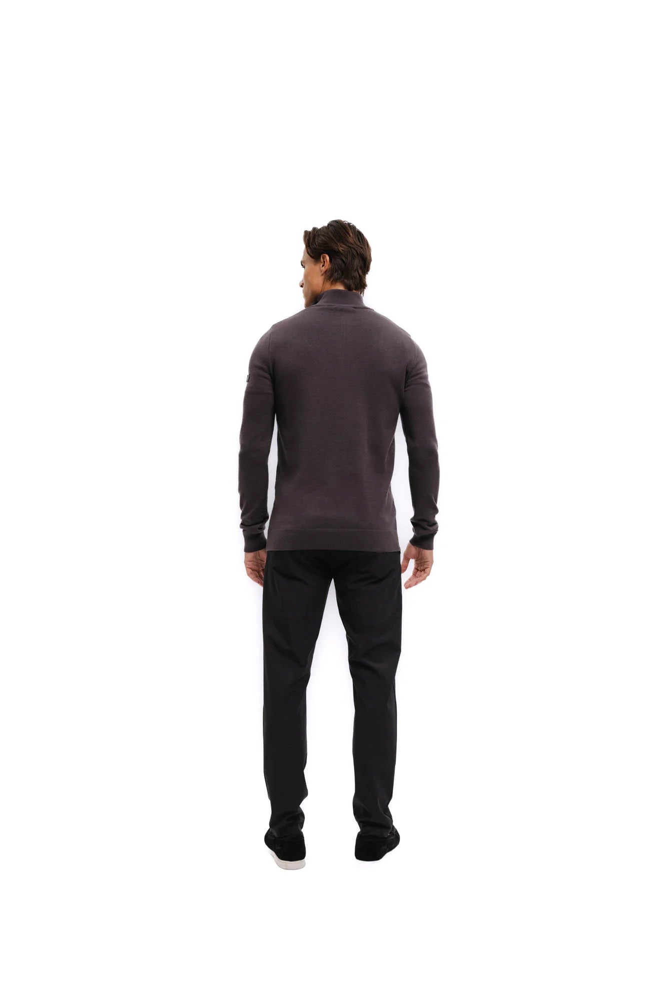 Malelions Knitted Quarter Zip - Mulch Brown