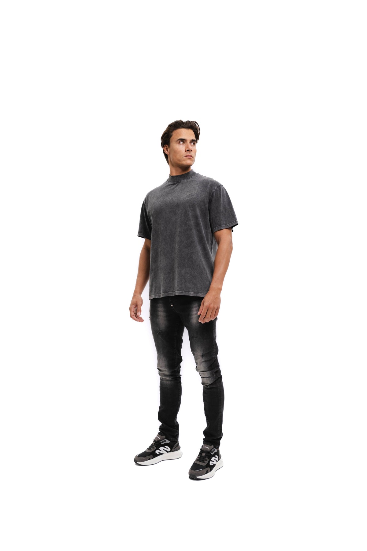 Malelions Men Slim Regular Jeans Washed Black