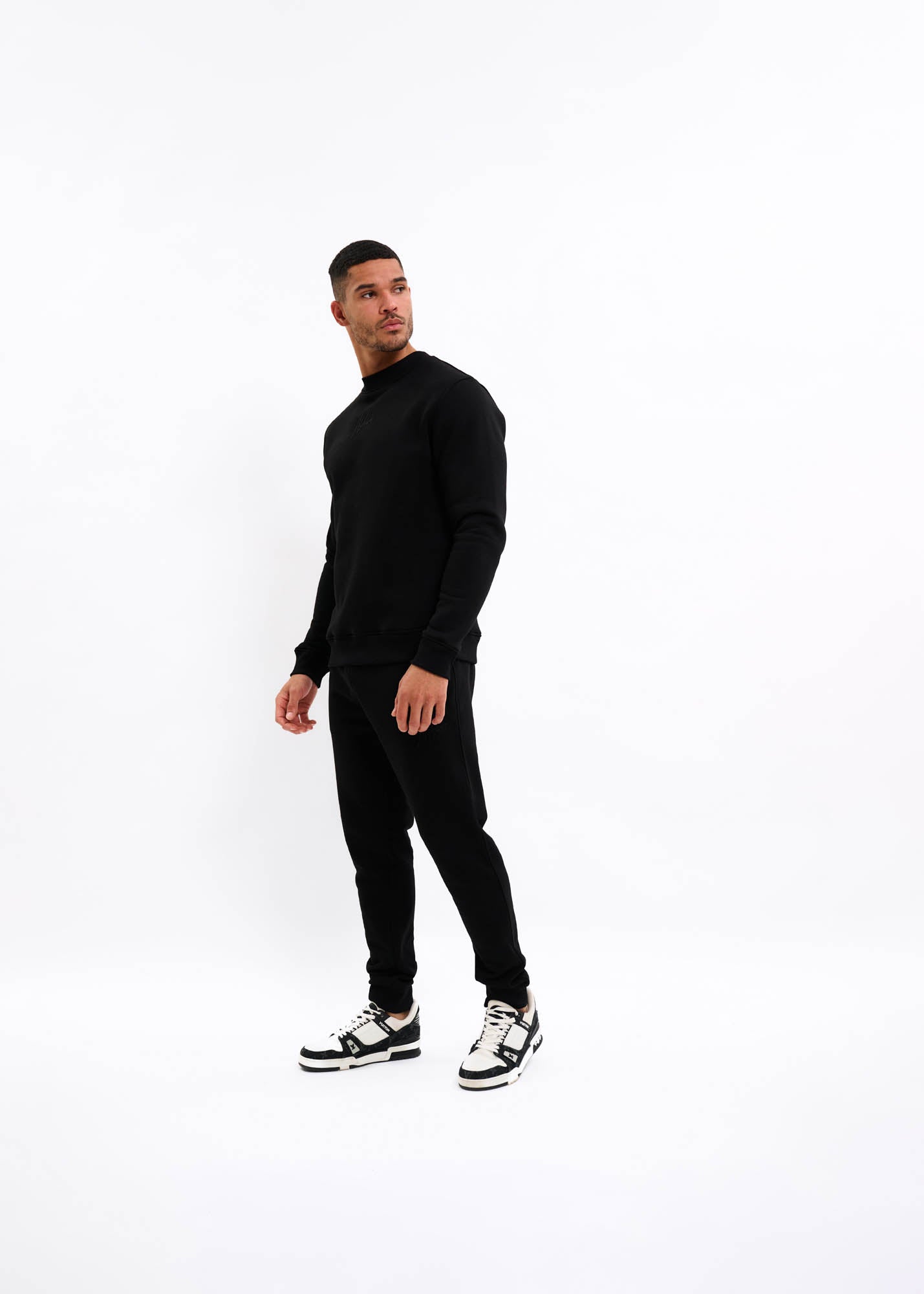 Malelions Striped Signature Sweater - Black