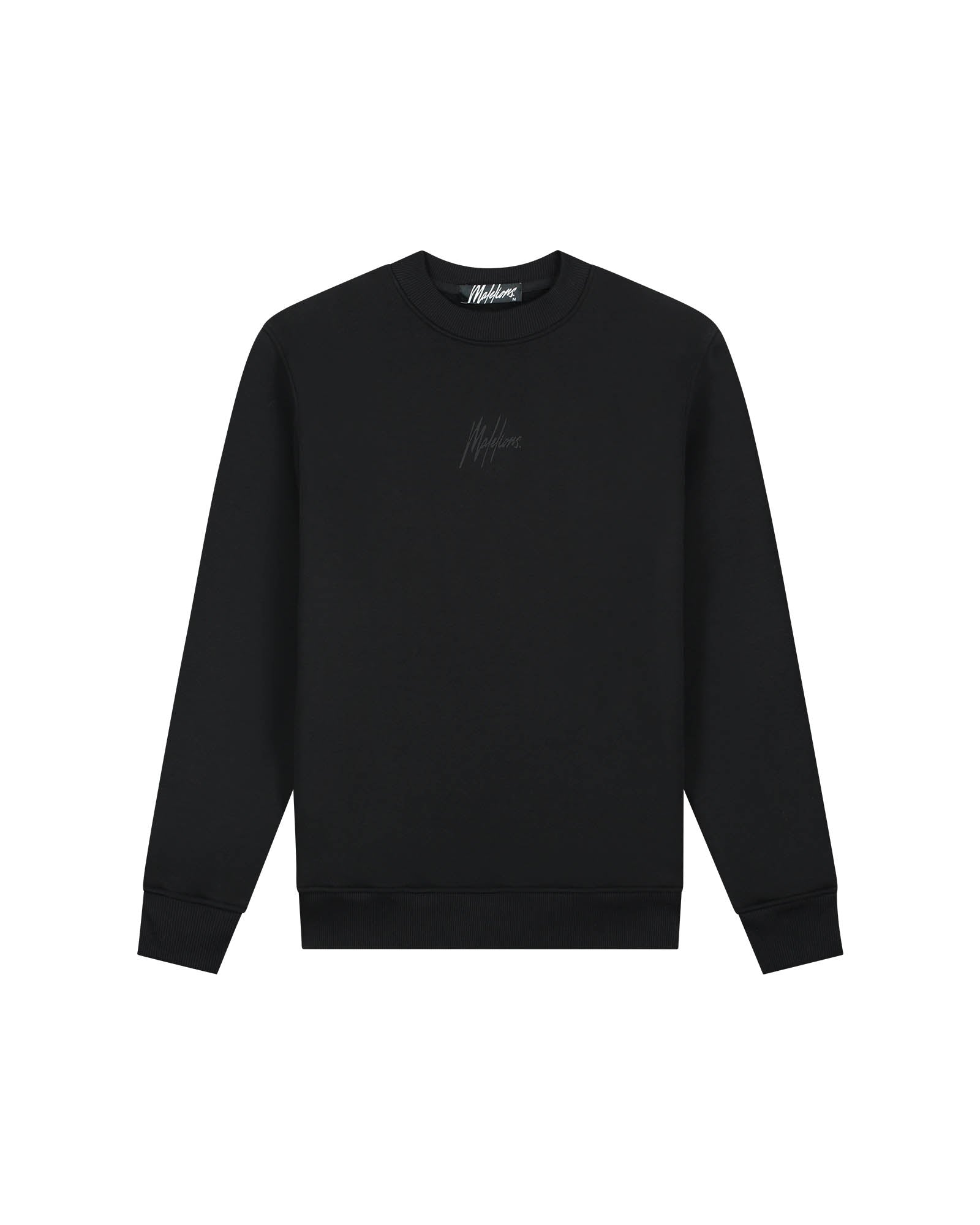 Malelions Striped Signature Sweater - Black