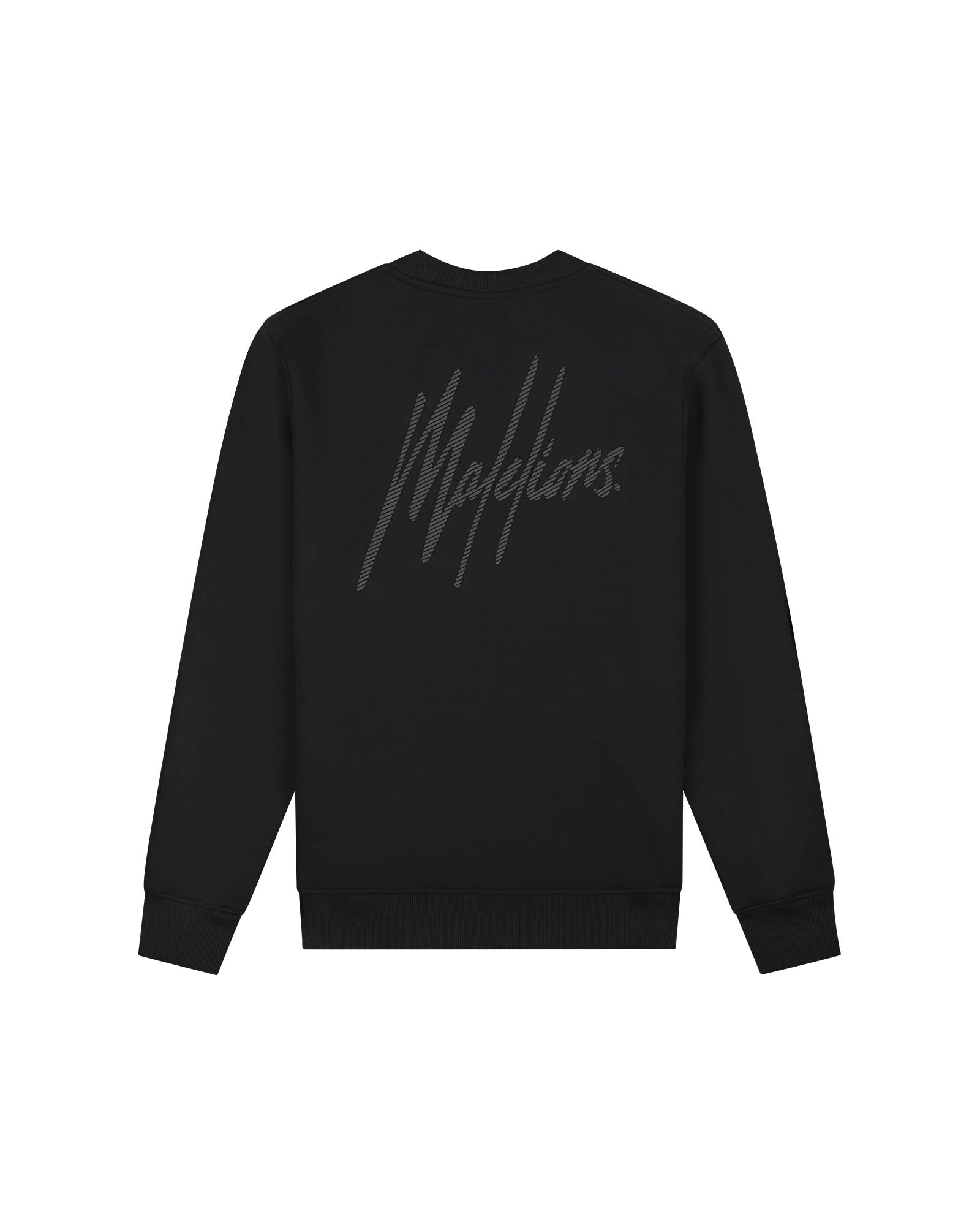 Malelions Striped Signature Sweater - Black