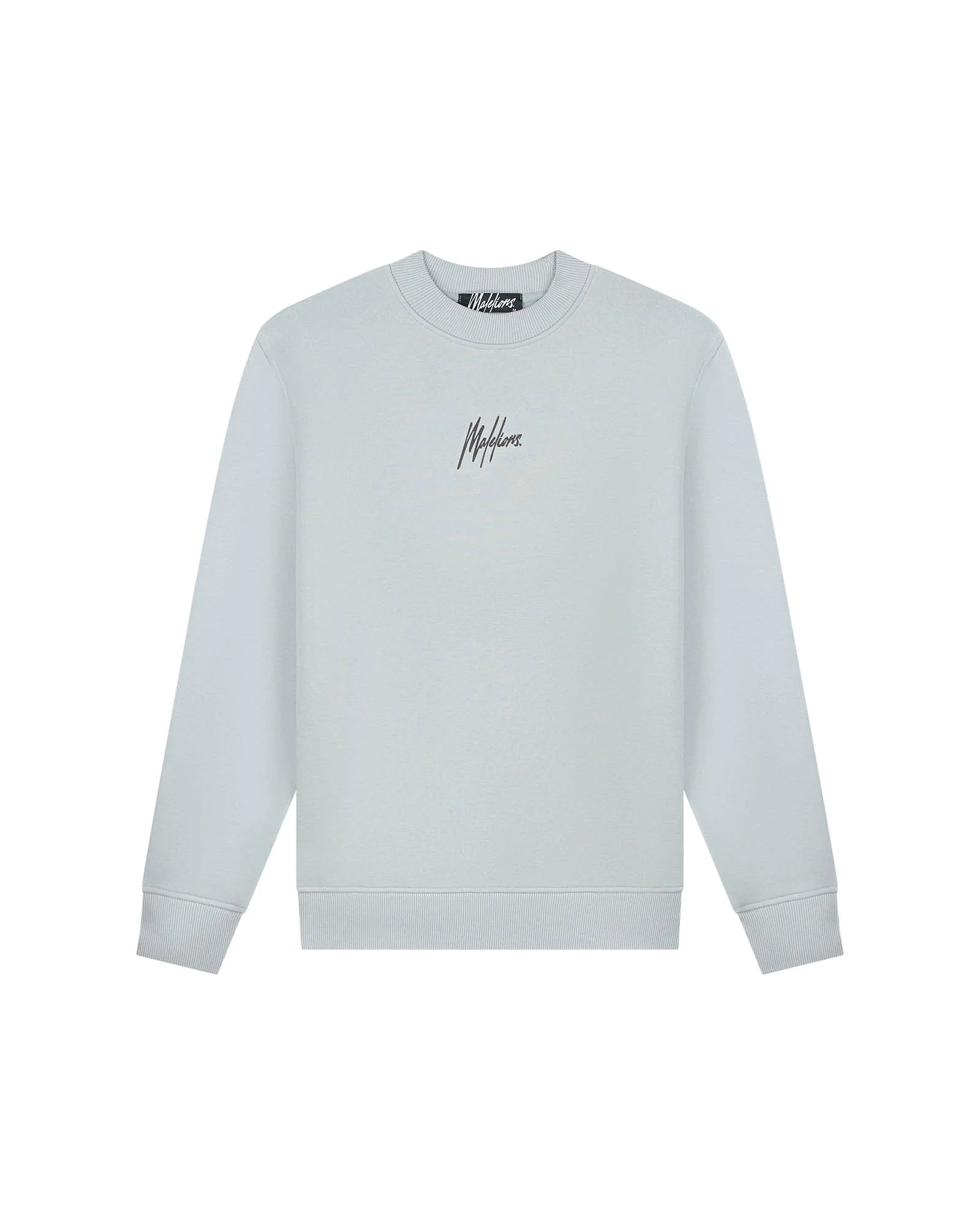 Malelions Striped Signature Sweater - Ocean Grey