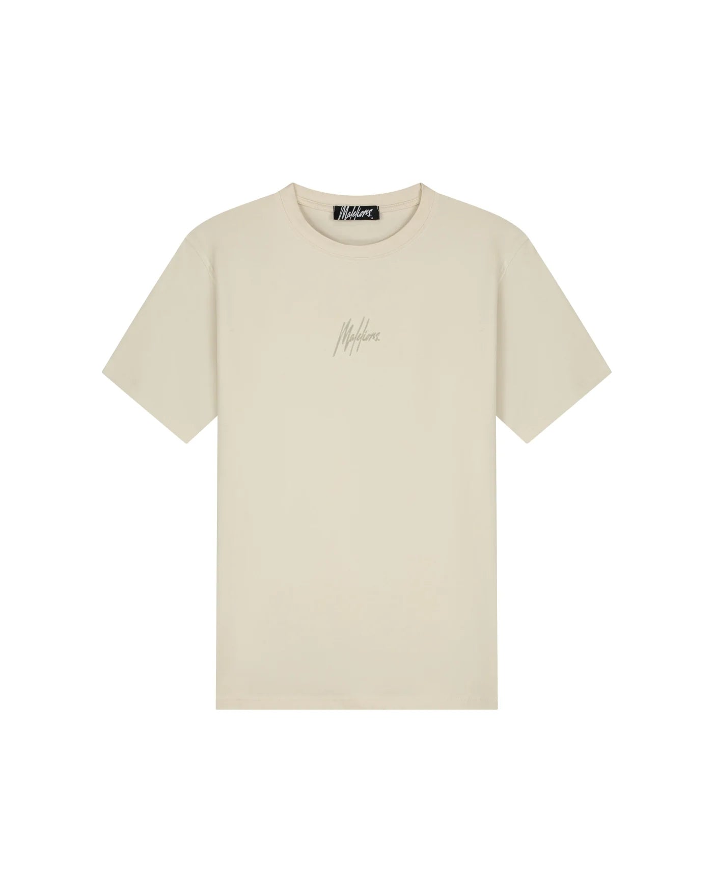 Malelions Striped Signature T-shirt- Beige