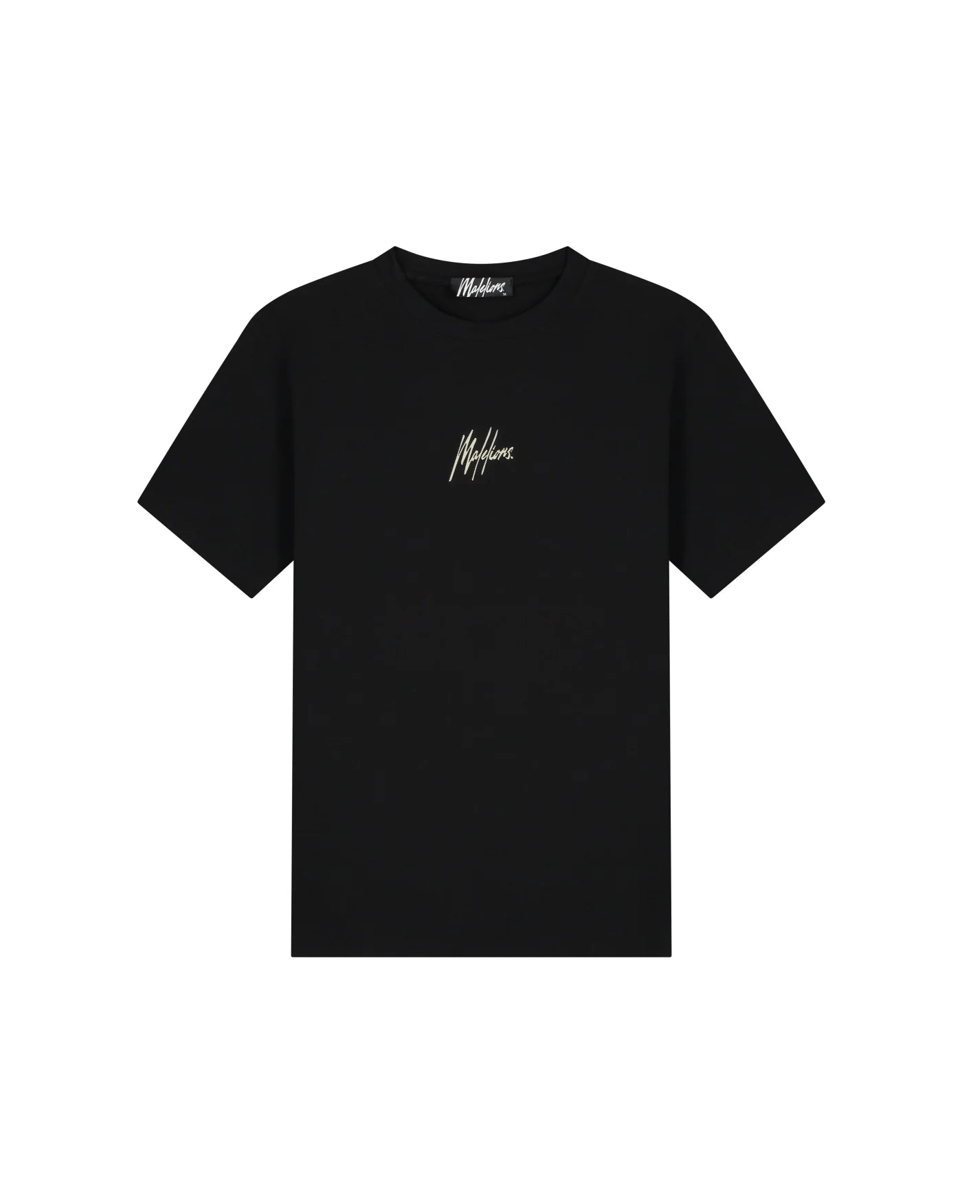 Malelions Striped Signature T-shirt- Black