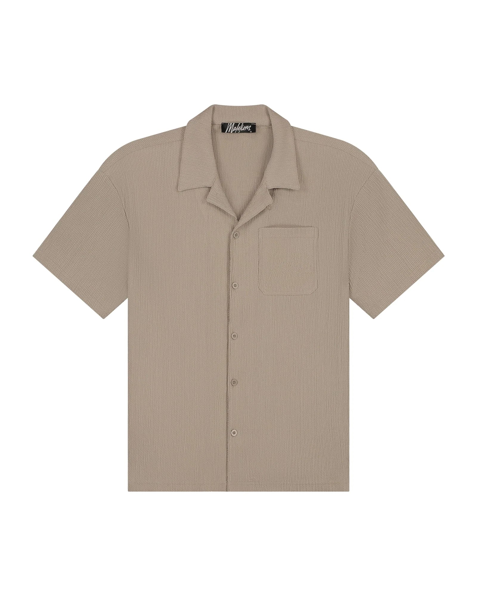 Malelions Seersucker Shirt- Taupe