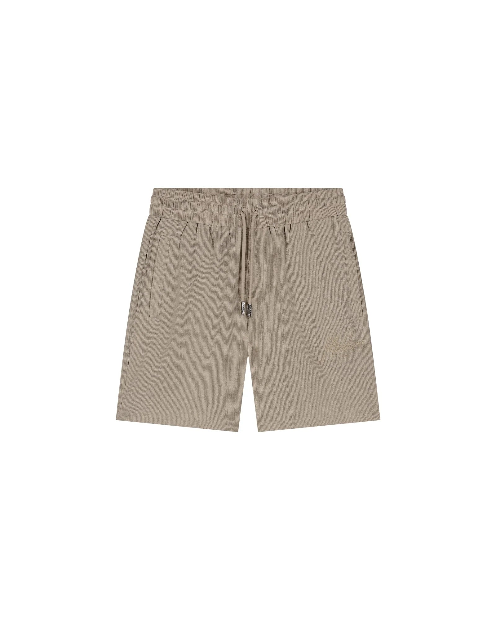 Malelions Seersucker Short- Taupe